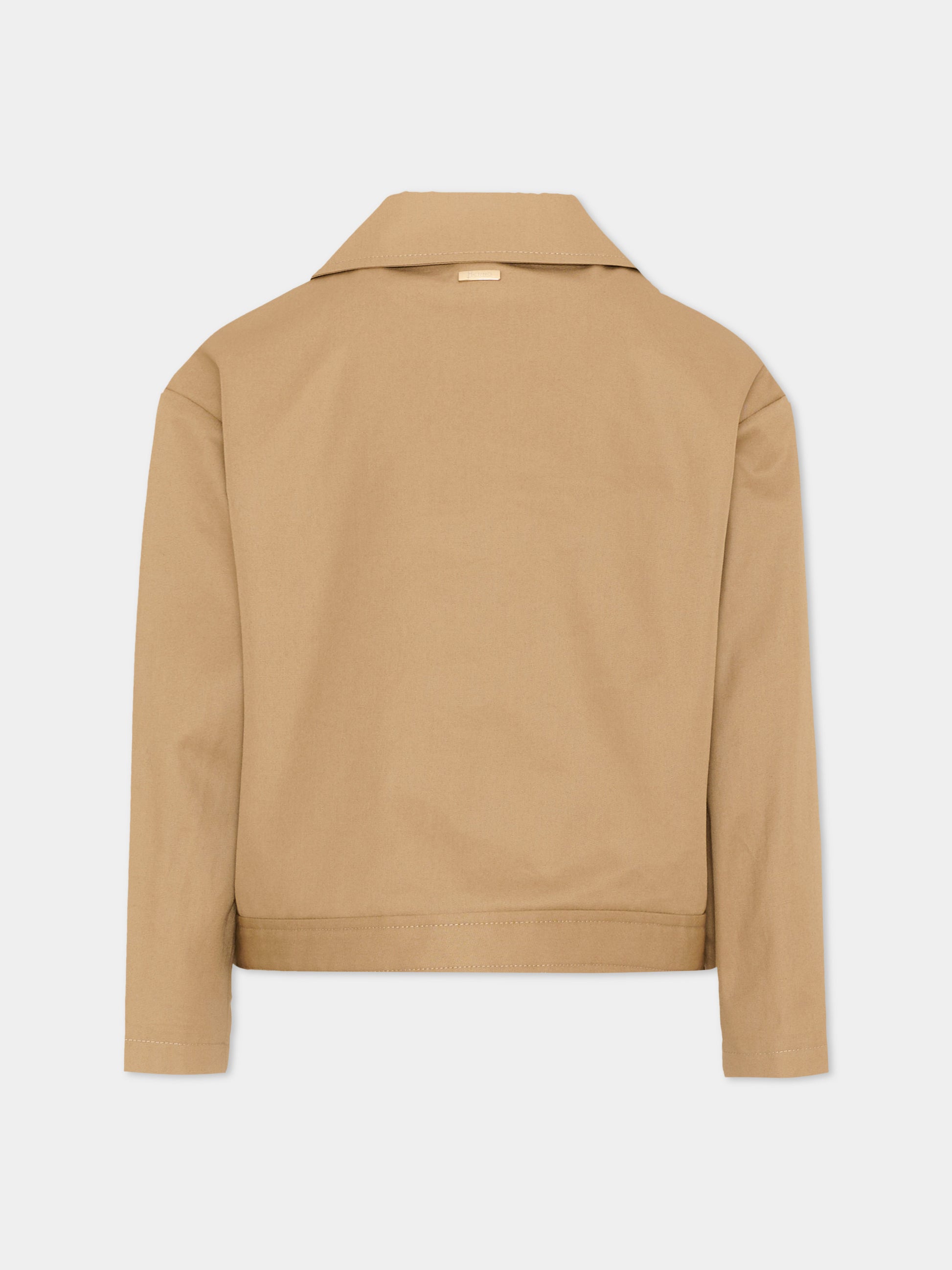 Giubbotto beige per bambina con logo,Herno Kids,GI000098G 13218 2040