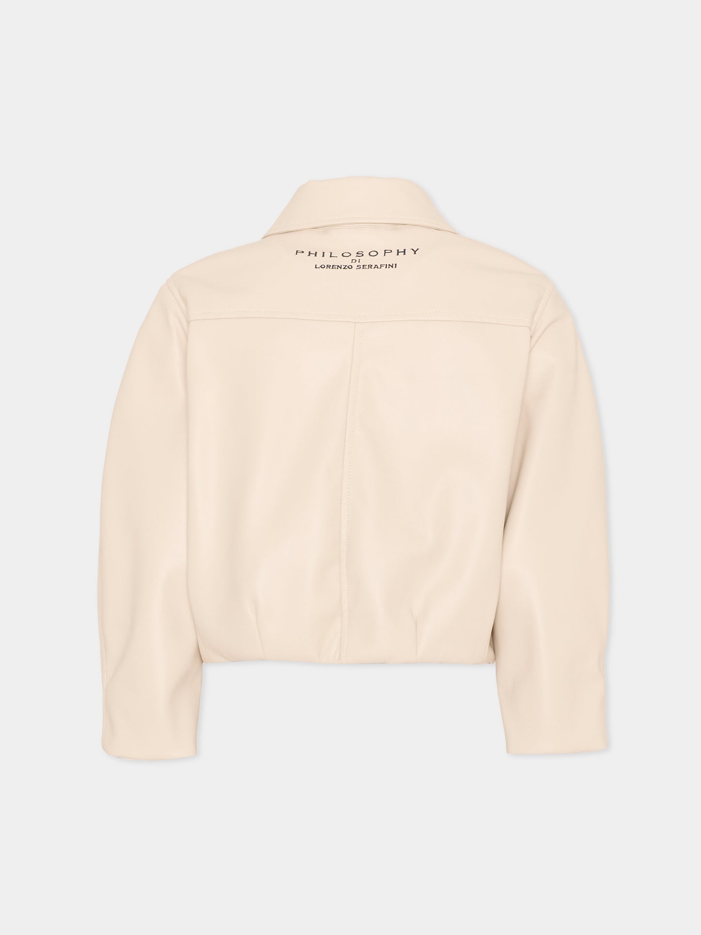 Giubbotto beige per bambina con logo,Philosophy,I1G101 - 7405 - 0002