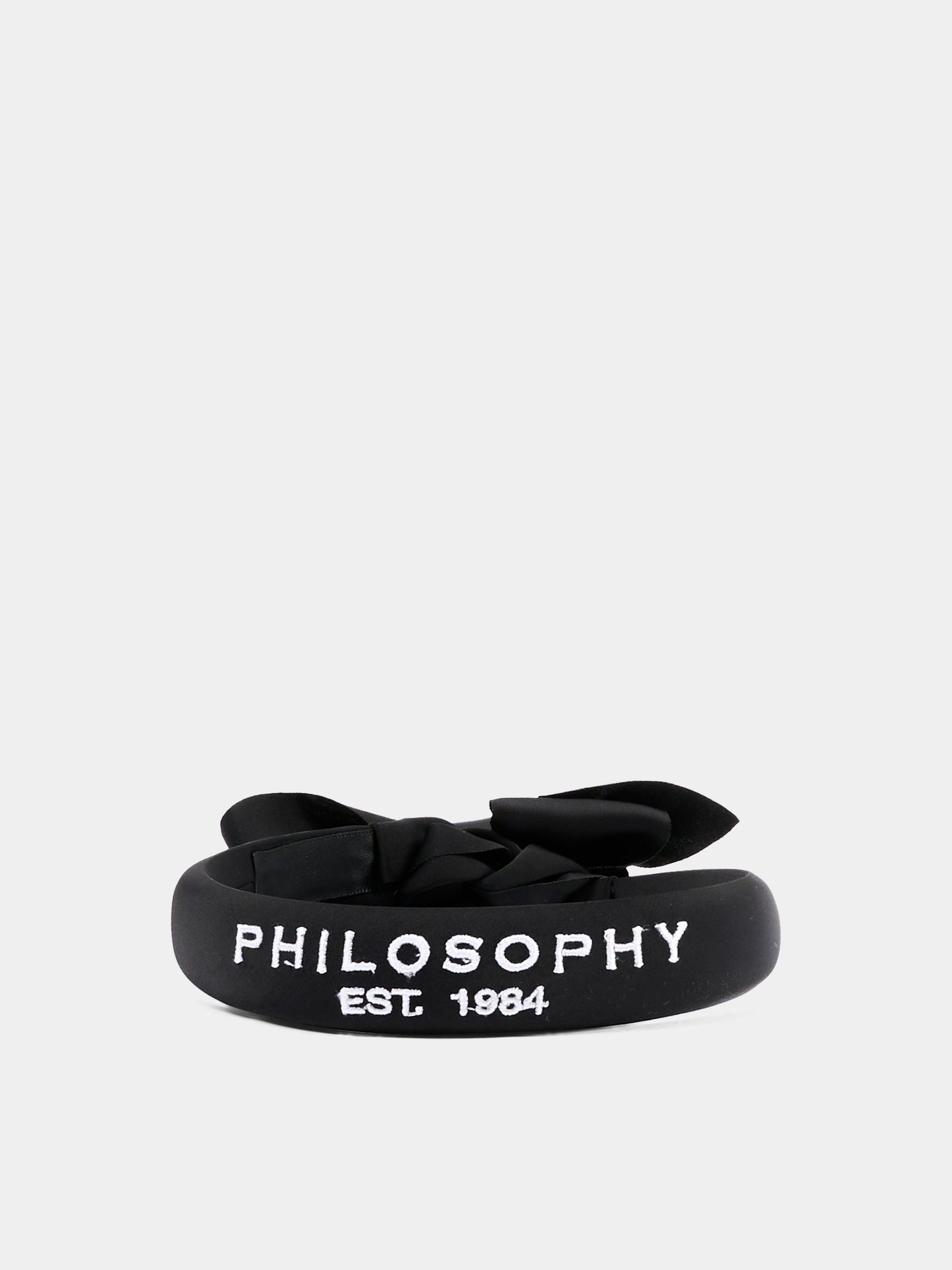 Cerchietto nero per bambina con logo,Philosophy,I9G008 - 7780 - 0050