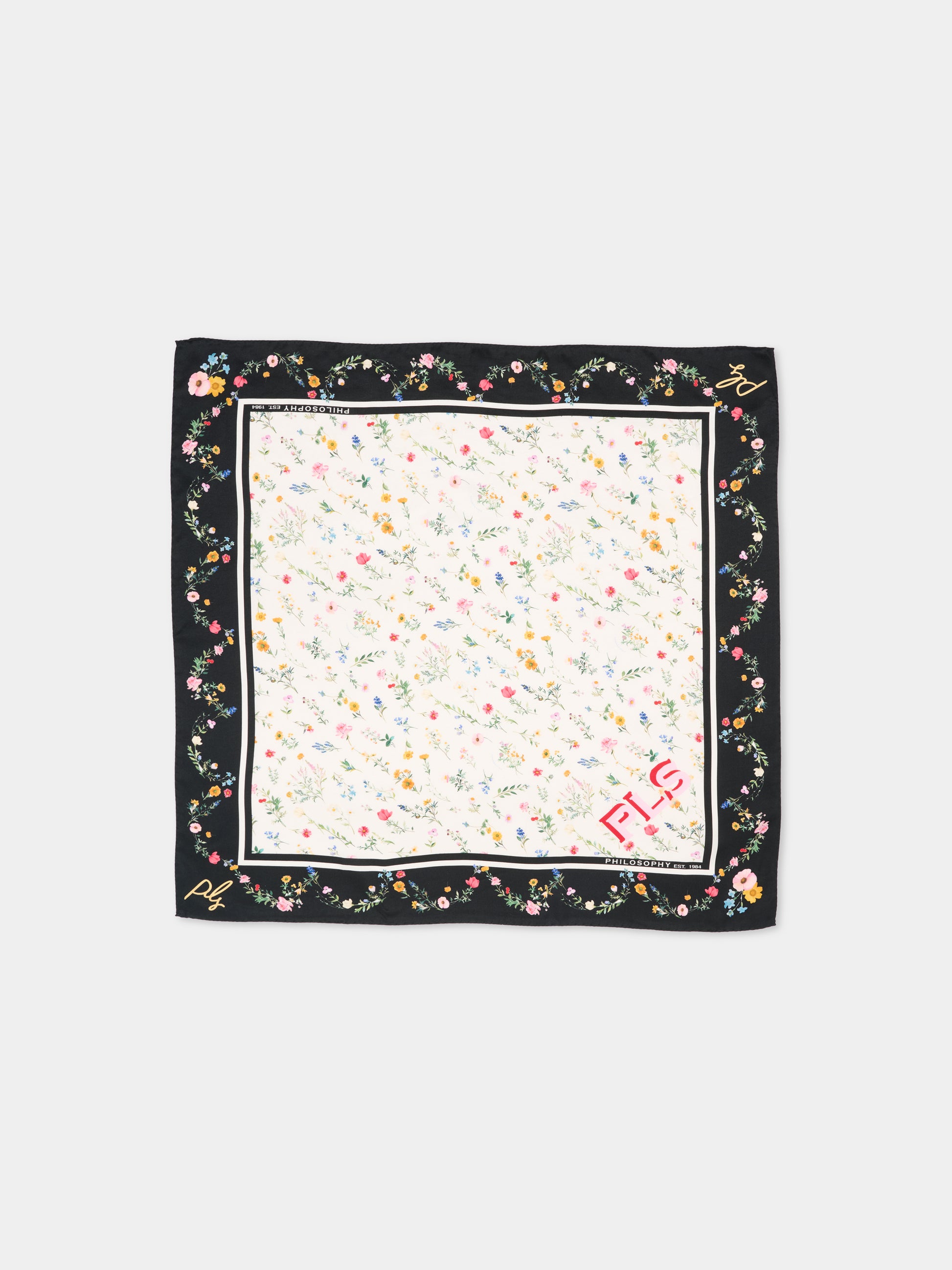 Foulard multicolor per bambina con fiori,Philosophy,I9G003 - 7758 - 0084