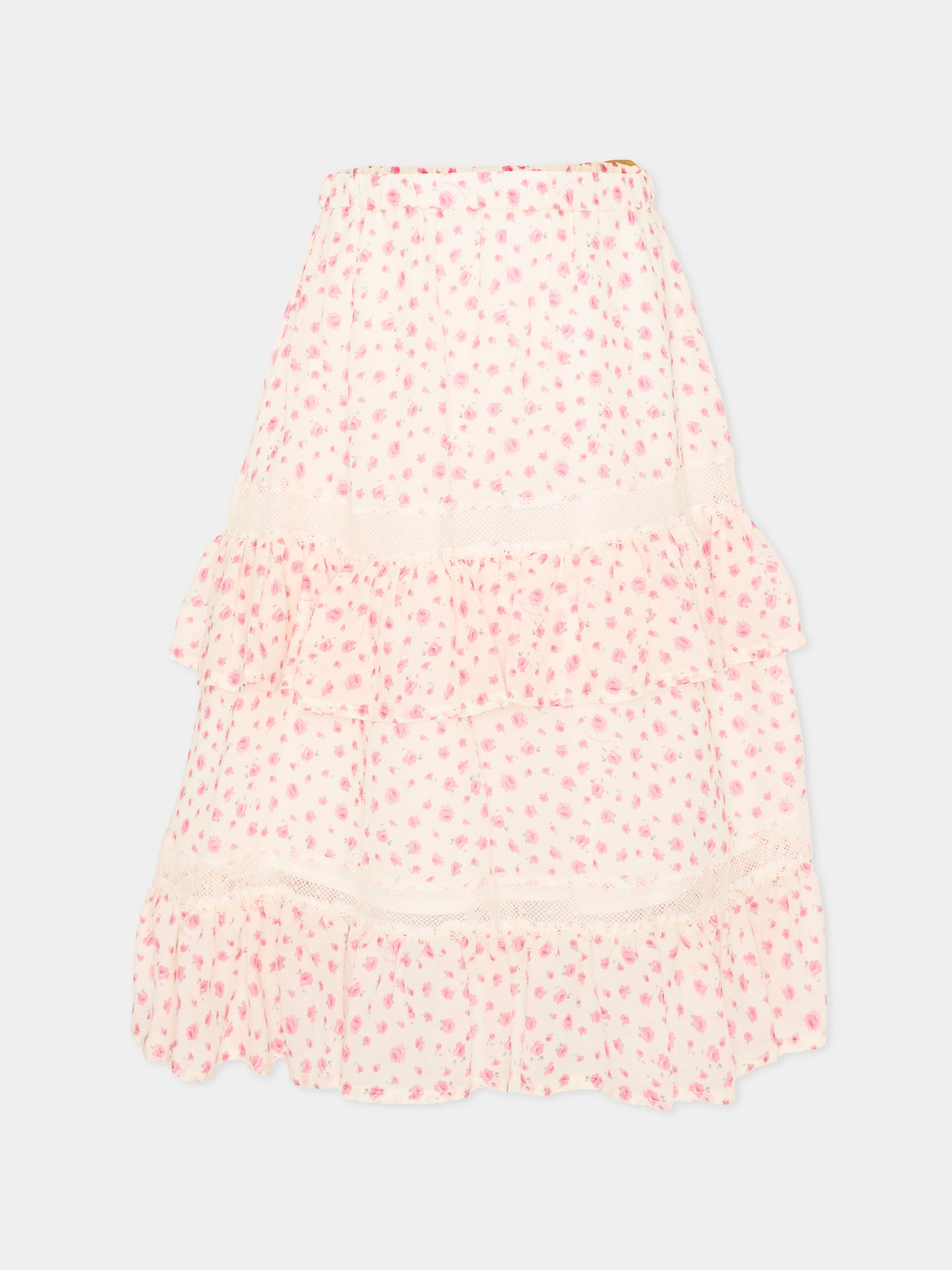 Gonna rosa per bambina floreale,Philosophy,I1G706 - 7602 - 0294