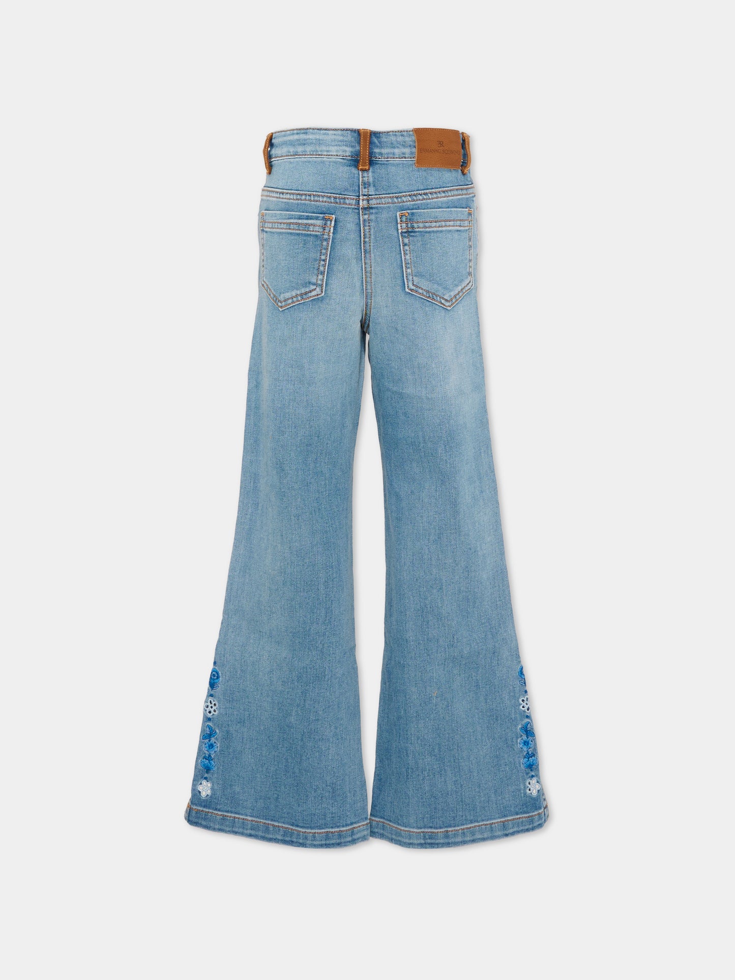 Jeans denim per bambina con ricami,Ermanno Scervino Junior,Z9G402 - 7015 - 062S