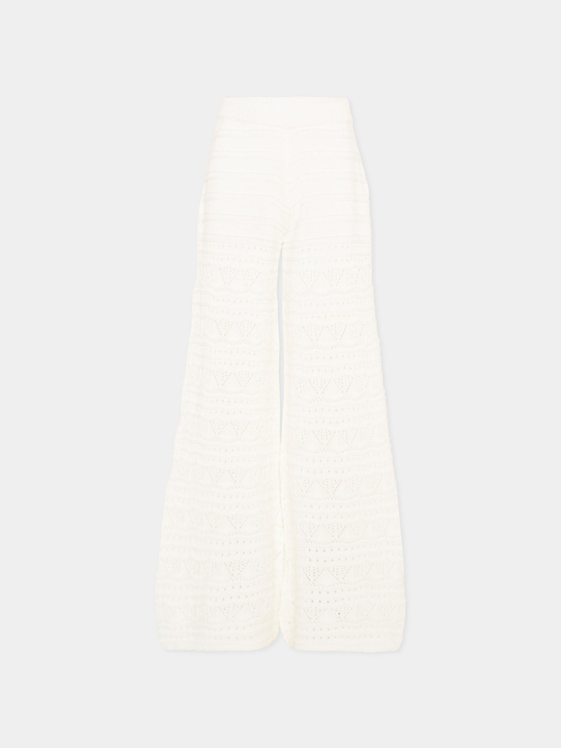 Pantaloni avorio in crochet per bambina,Ermanno Scervino Junior,Z9G408 - 7085 - 0001