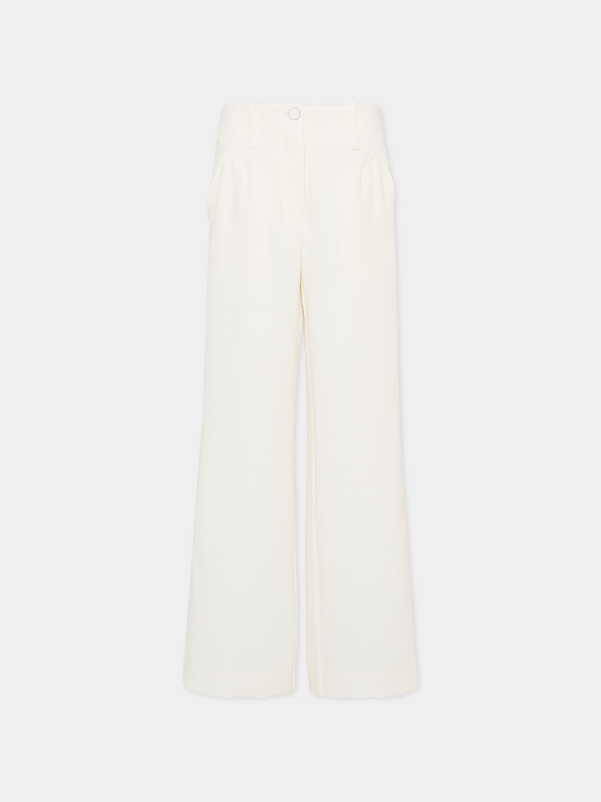 Pantaloni avorio per bambina con logo,Monnalisa,71G404 - 7303 - 0001