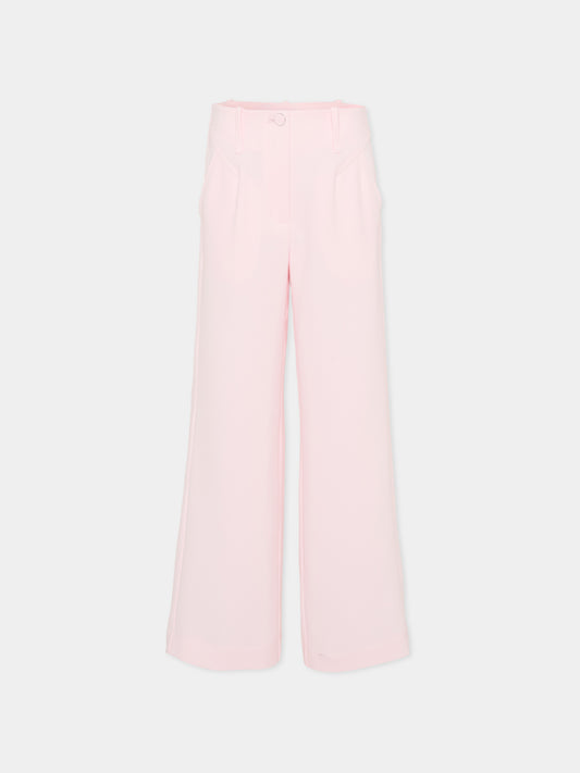 Pantaloni rosa per bambina con logo,Monnalisa,71G404 - 7303 - 0091