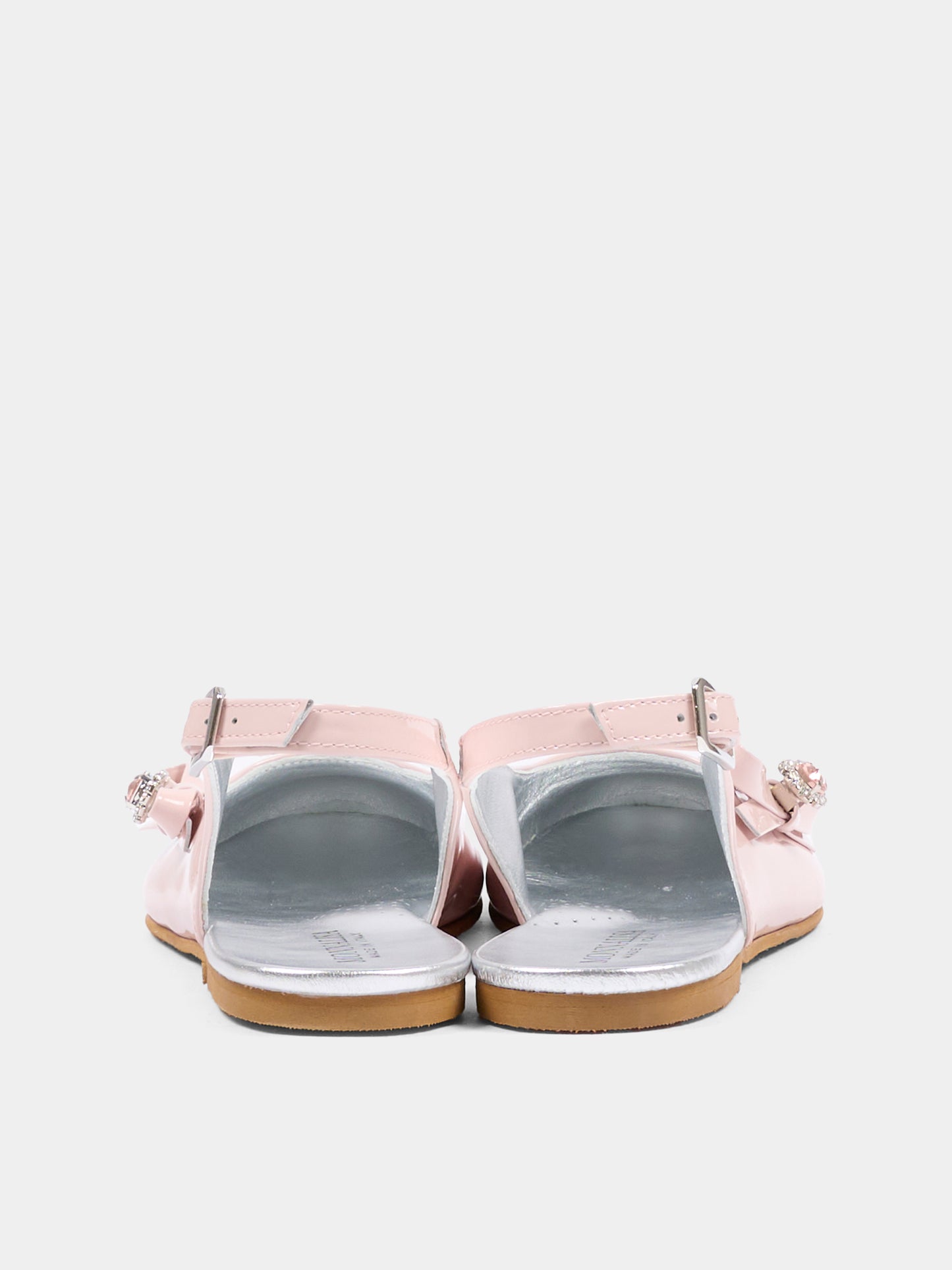 Ballerine rosa per bambina con fiocco,Monnalisa,87G000 - 7706 - 0091