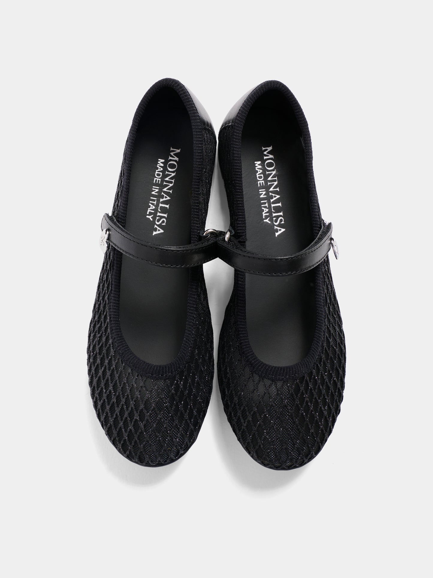 Ballerine nere per bambina con cuore,Monnalisa,87G002 - 7704 - 0050