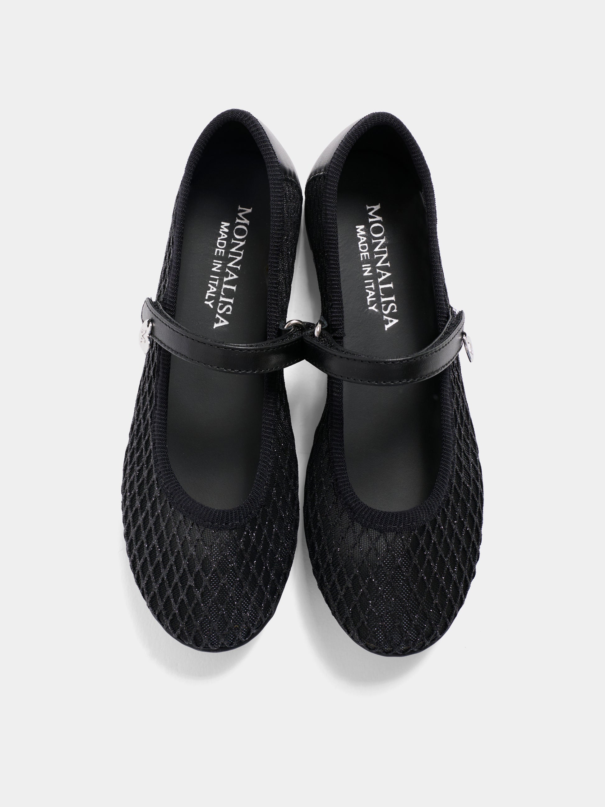 Ballerine nere per bambina con cuore,Monnalisa,87G002 - 7704 - 0050