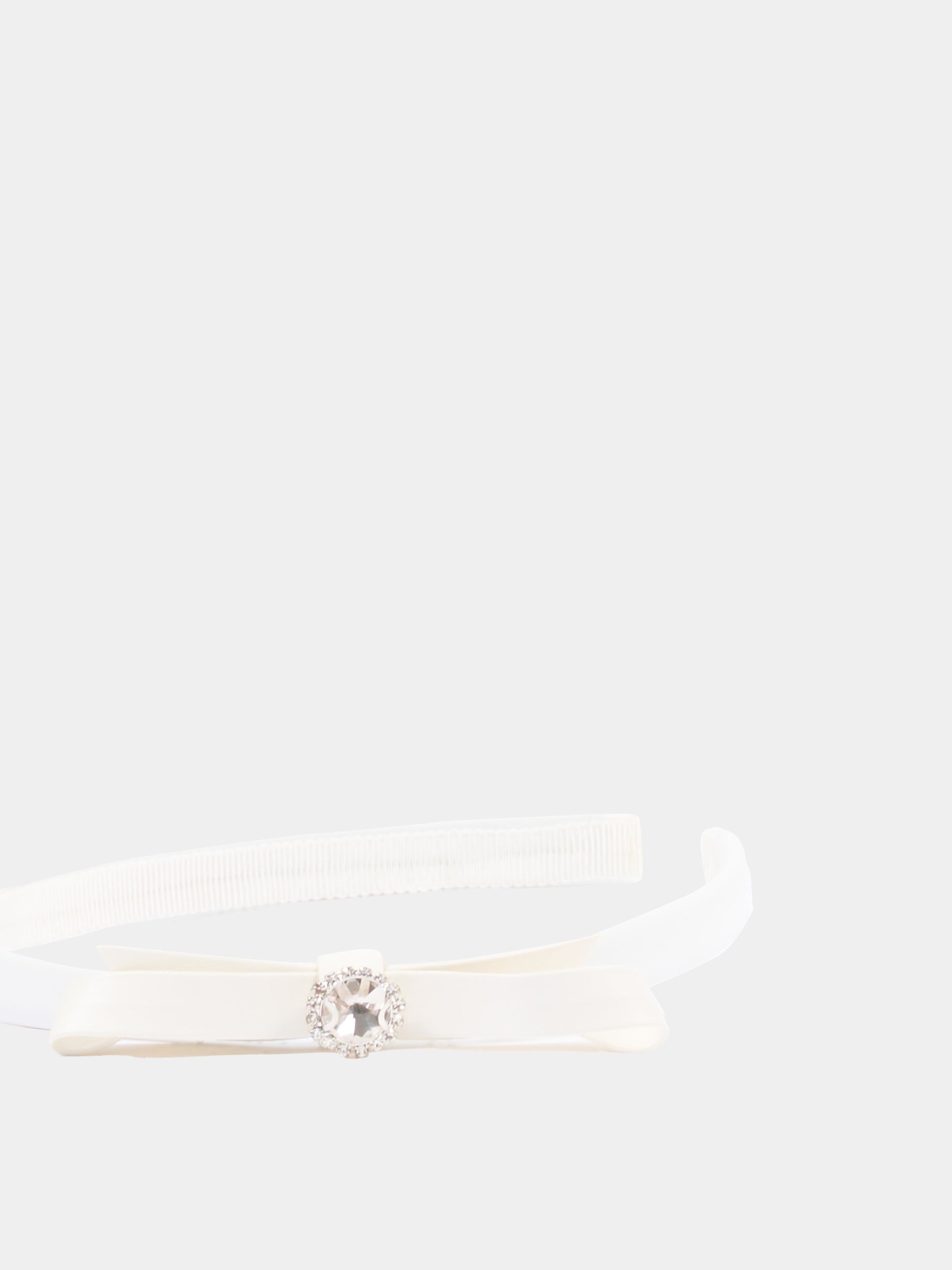 Cerchietto bianco per bambina con fiocco,Monnalisa,17G005 - 7067 - 0099