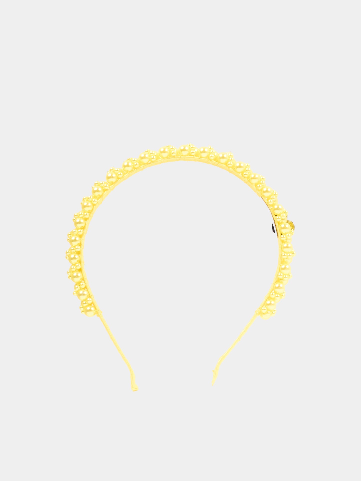Cerchietto giallo per bambina con perle,Monnalisa,17G006 - 7759 - 0014