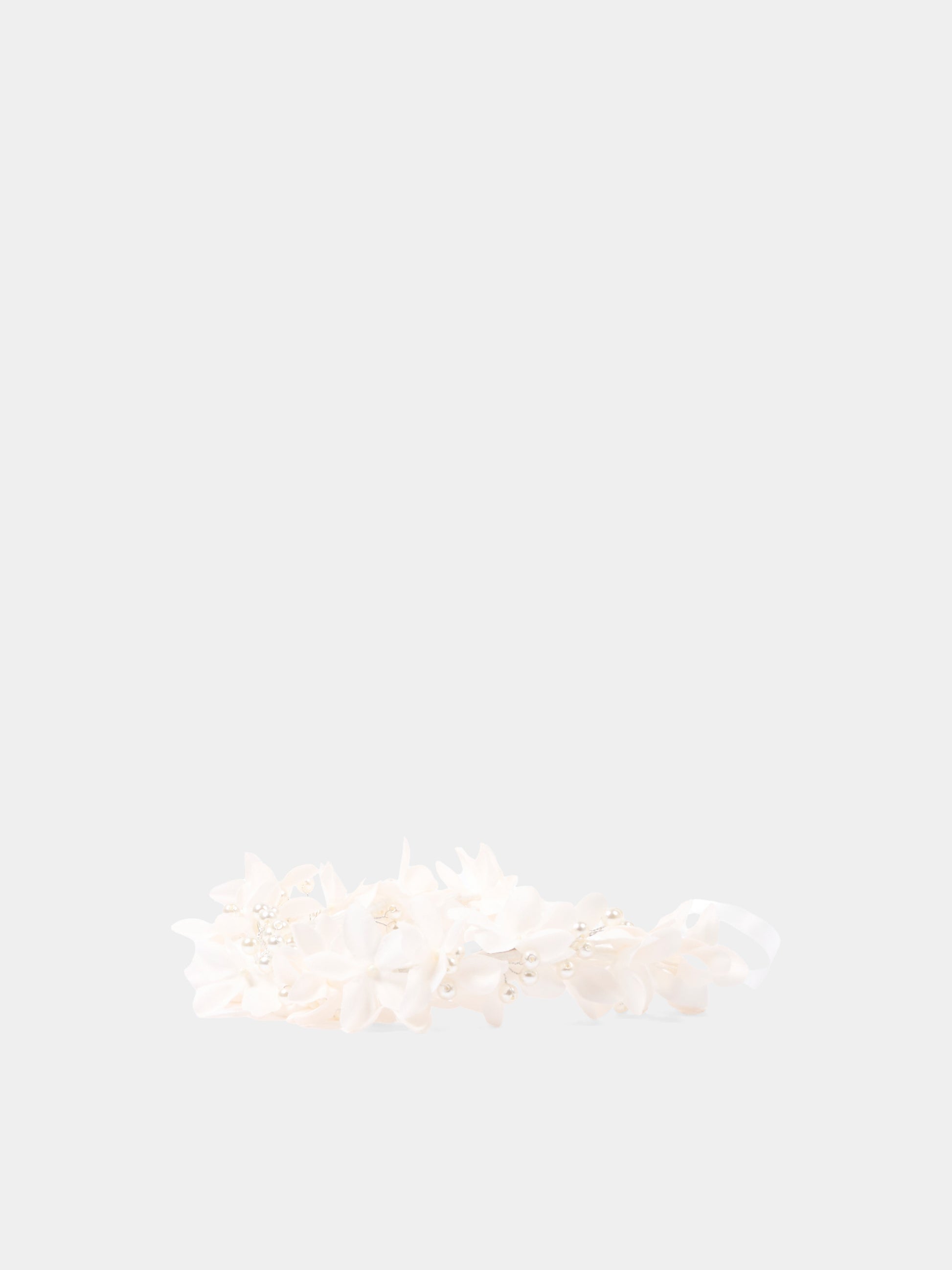 Cerchietto rosa per bambina con fiori e perle,Monnalisa,79G008 - 7097 - 0092