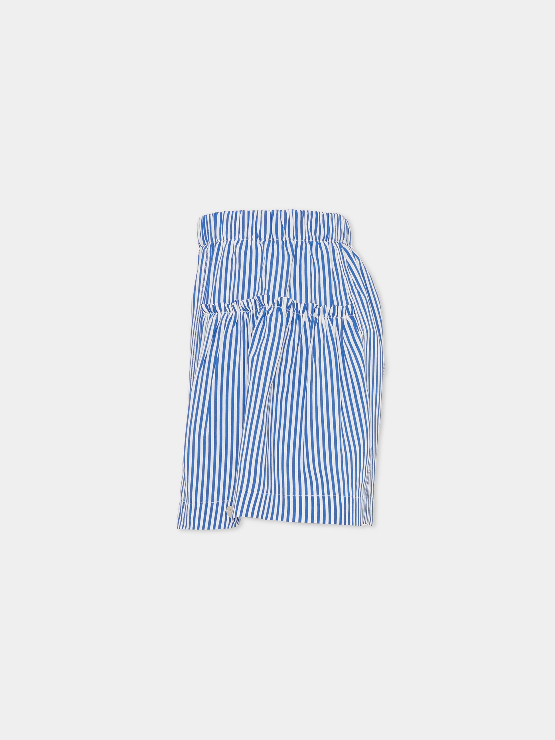 Shorts blu per bambina con cuore,Monnalisa,11G408 - 7315 - 9956