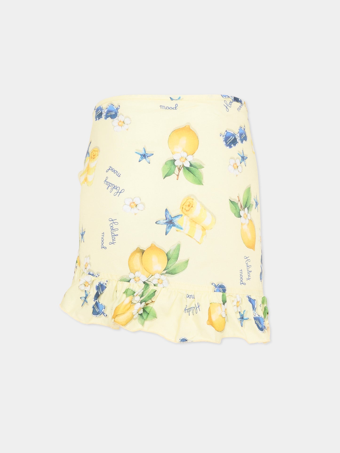 Copricostume giallo per bambina con limoni,Monnalisa,19G008 - 7028 - 0014