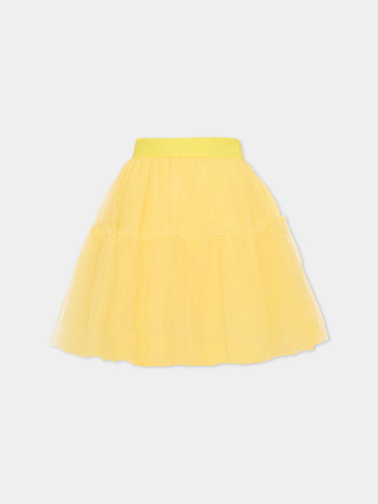 Gonna gialla per bambina in tulle,Monnalisa,17GGON - T9945 - 0014