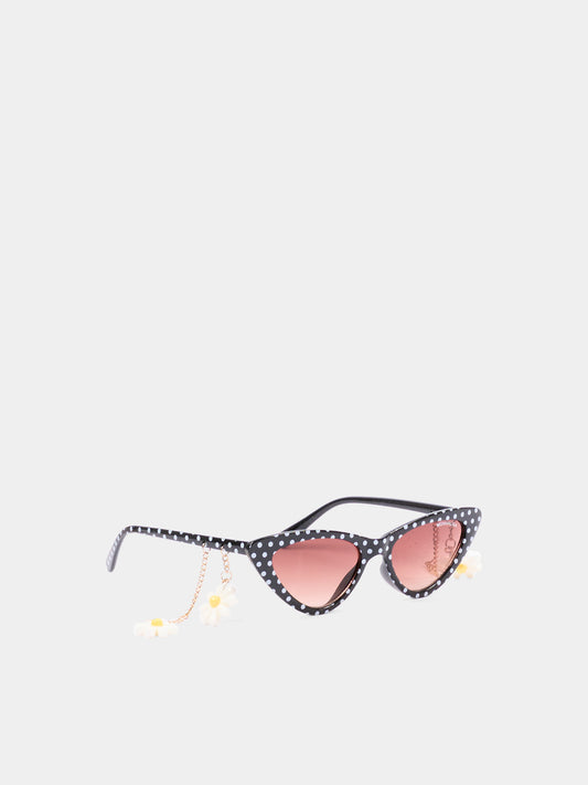 Occhiali da sole neri per bambina a pois,Monnalisa,19G023 - 7073 - 5099