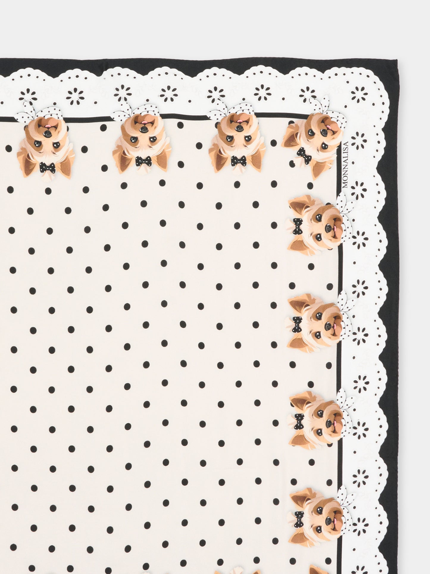 Foulard beige per bambina con stampa cane,Monnalisa,19G026 - 7766 - 5003