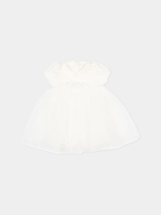 Pagliaccetto bianco in tulle per neonata,Monnalisa,35G201 - 7010 - 0001