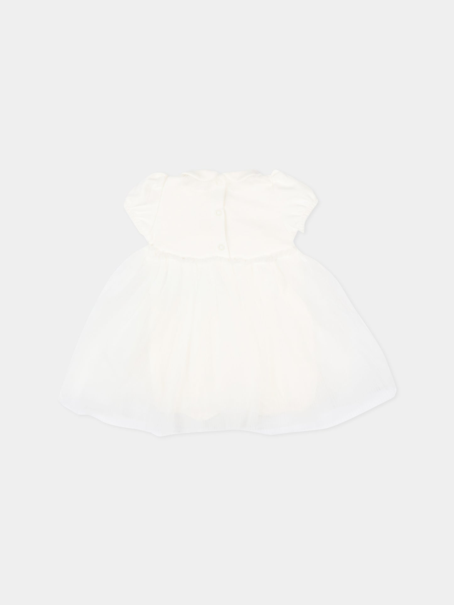 Pagliaccetto bianco in tulle per neonata,Monnalisa,35G201 - 7010 - 0001