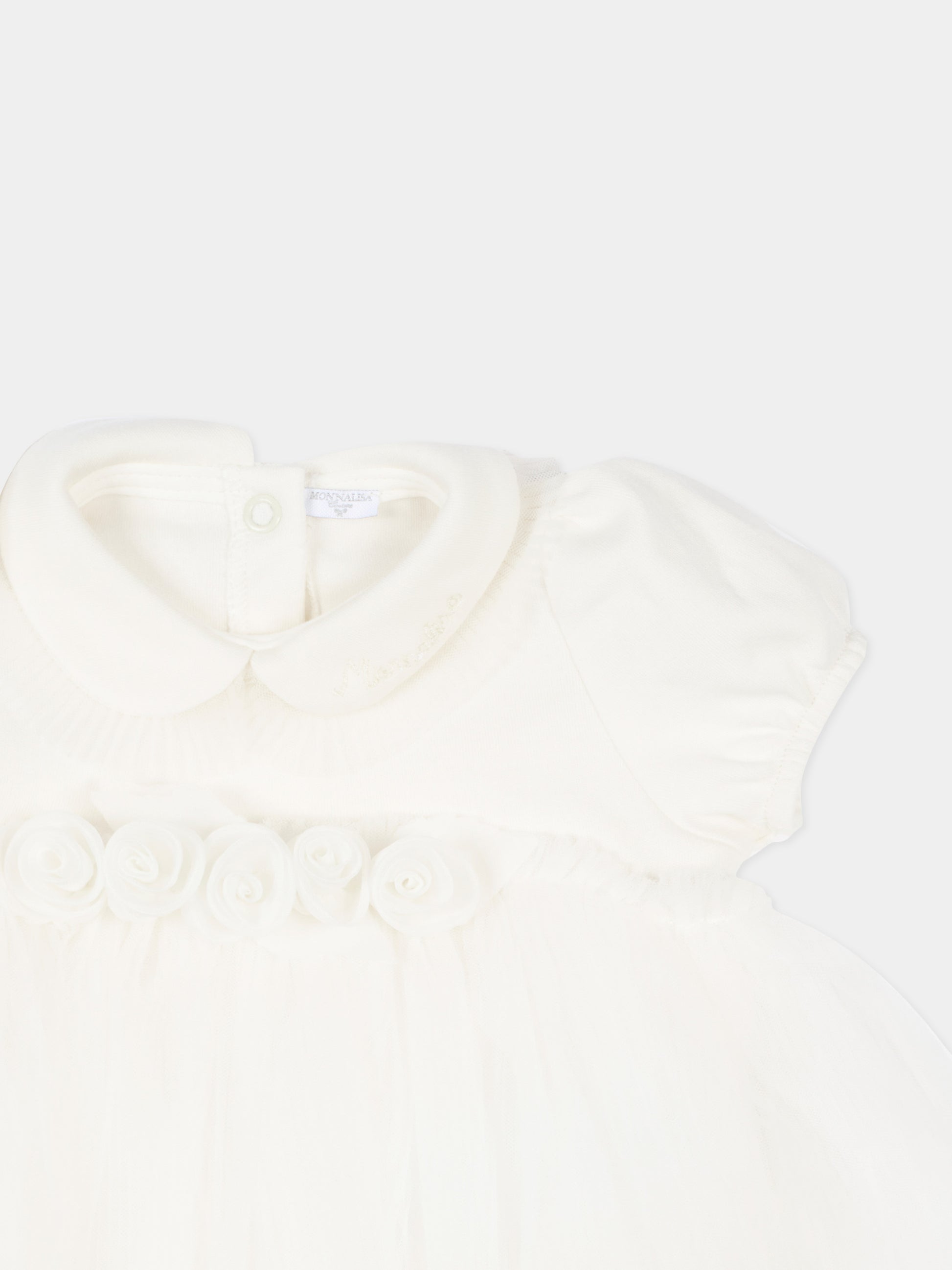 Pagliaccetto bianco in tulle per neonata,Monnalisa,35G201 - 7010 - 0001