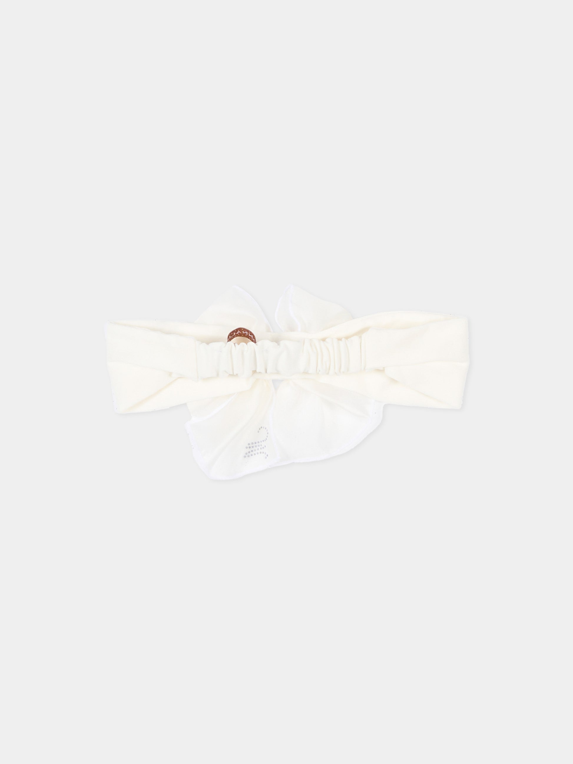 Fascia bianca per neonata con fiocco,Monnalisa,73G006 - 7133 - 0001