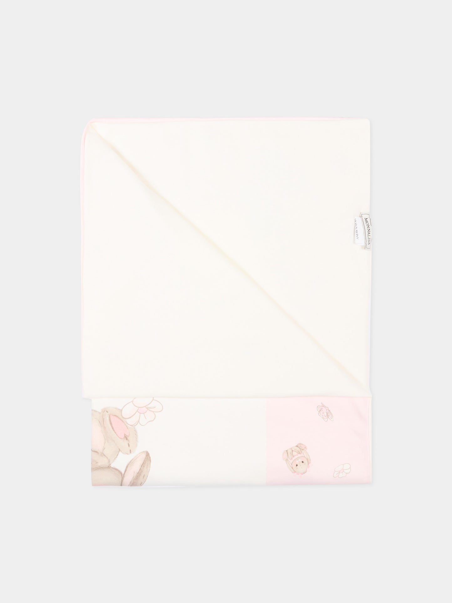 Coperta avorio per neonata con coniglietti,Monnalisa,35G011 - 7000 - 0190