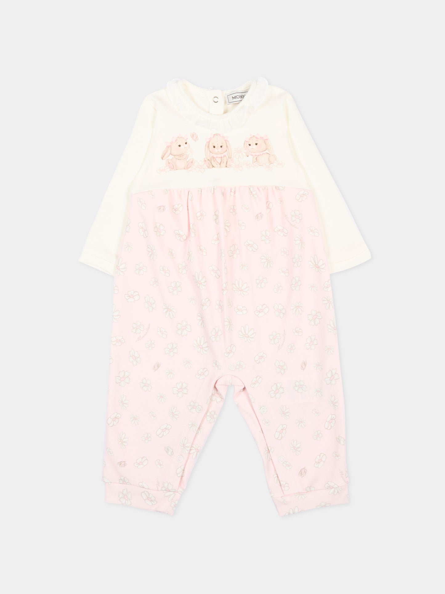Tutina rosa per neonata con coniglietti,Monnalisa,35G206 - 7000 - 0190