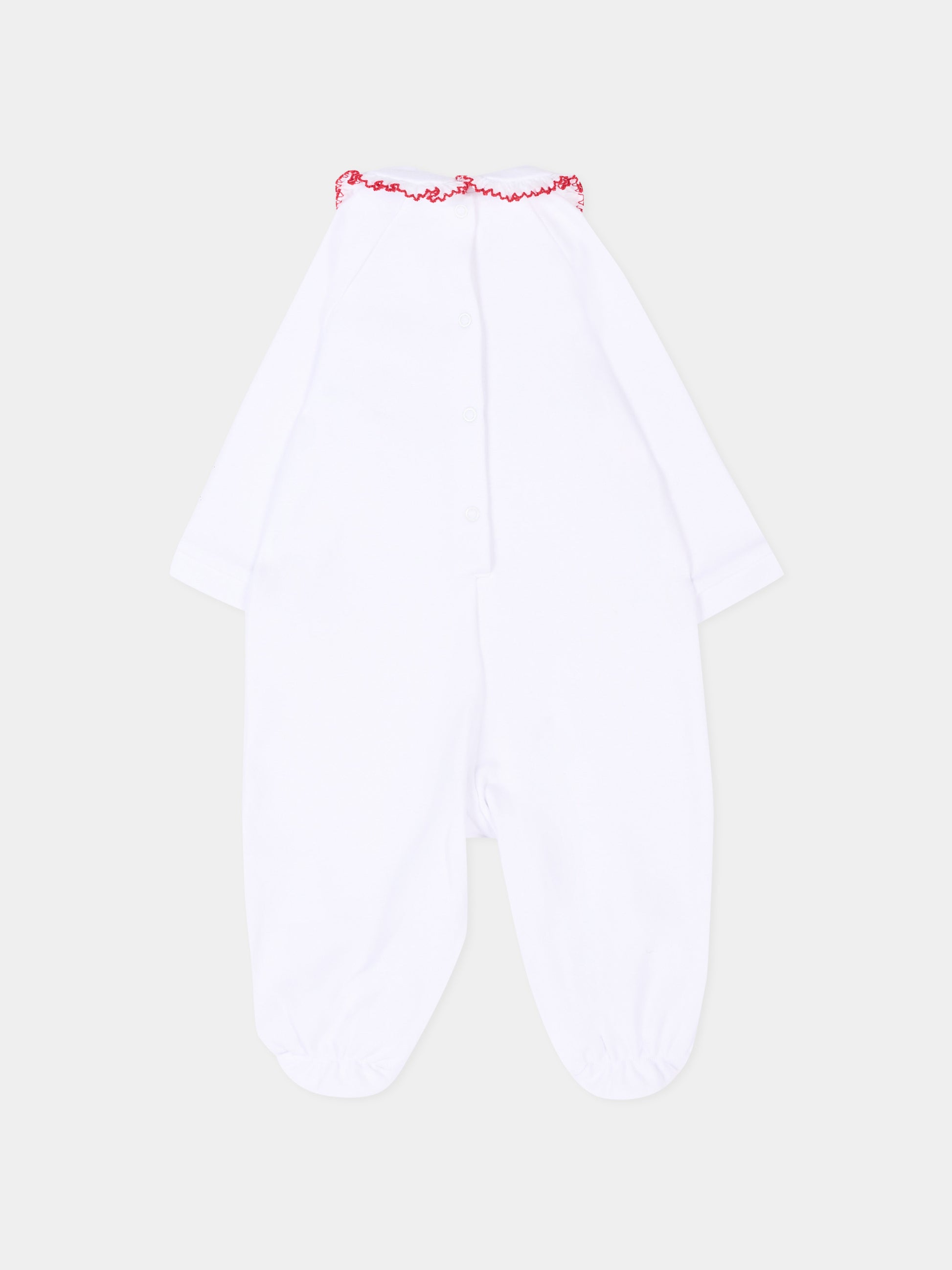 Set tutina bianco per neonata con fragole,Monnalisa,35G514 - 7084 - 0099