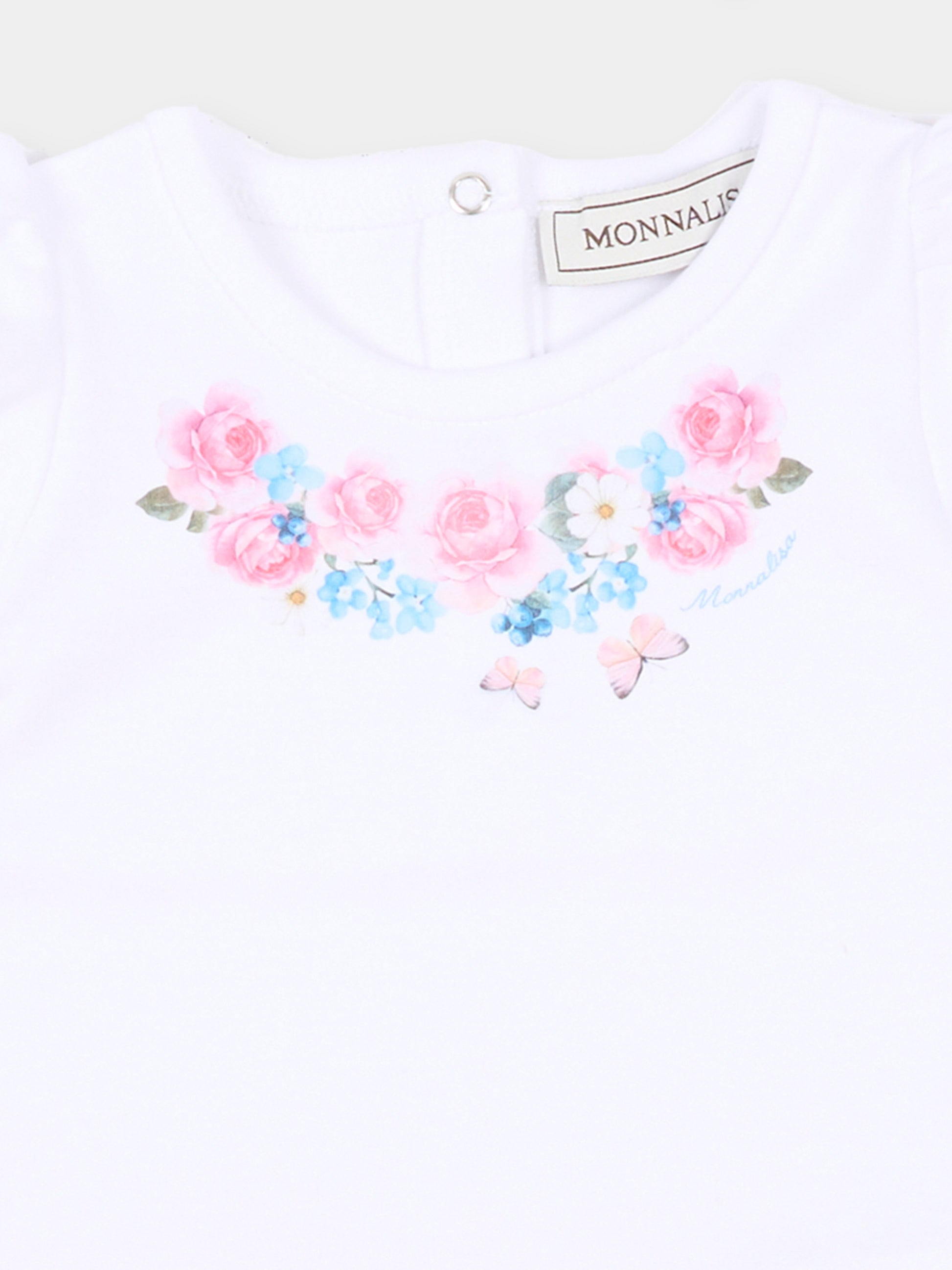 Completo rosa per neonata con stampa floreale,Monnalisa,35G507 - 7000 - 9990