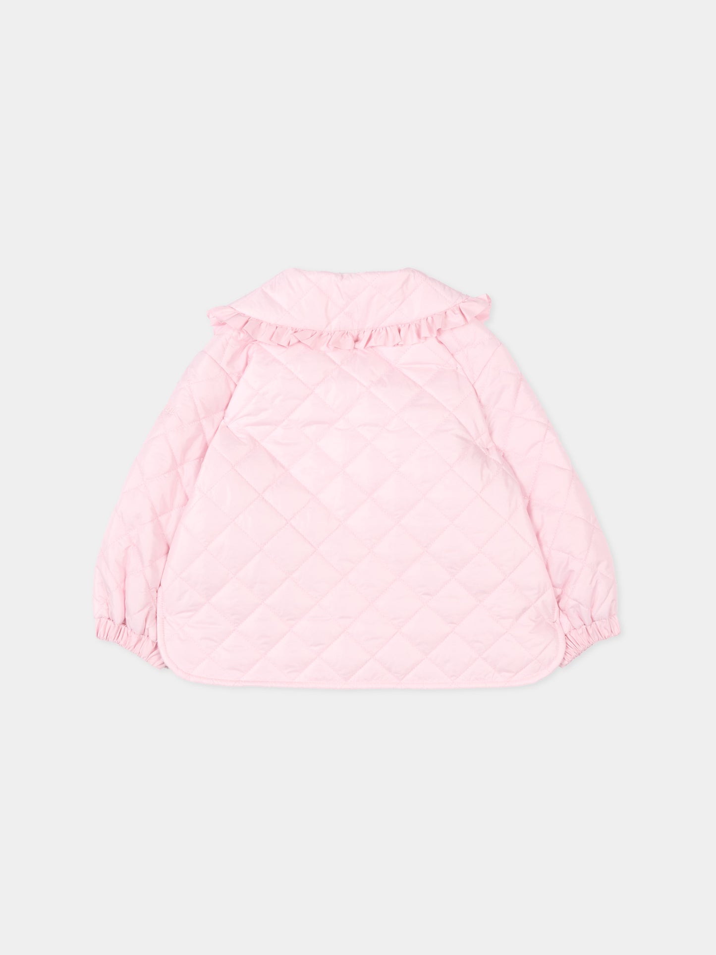 Piumino rosa per neonata trapuntato,Monnalisa,37G102 - 7027 - 0090