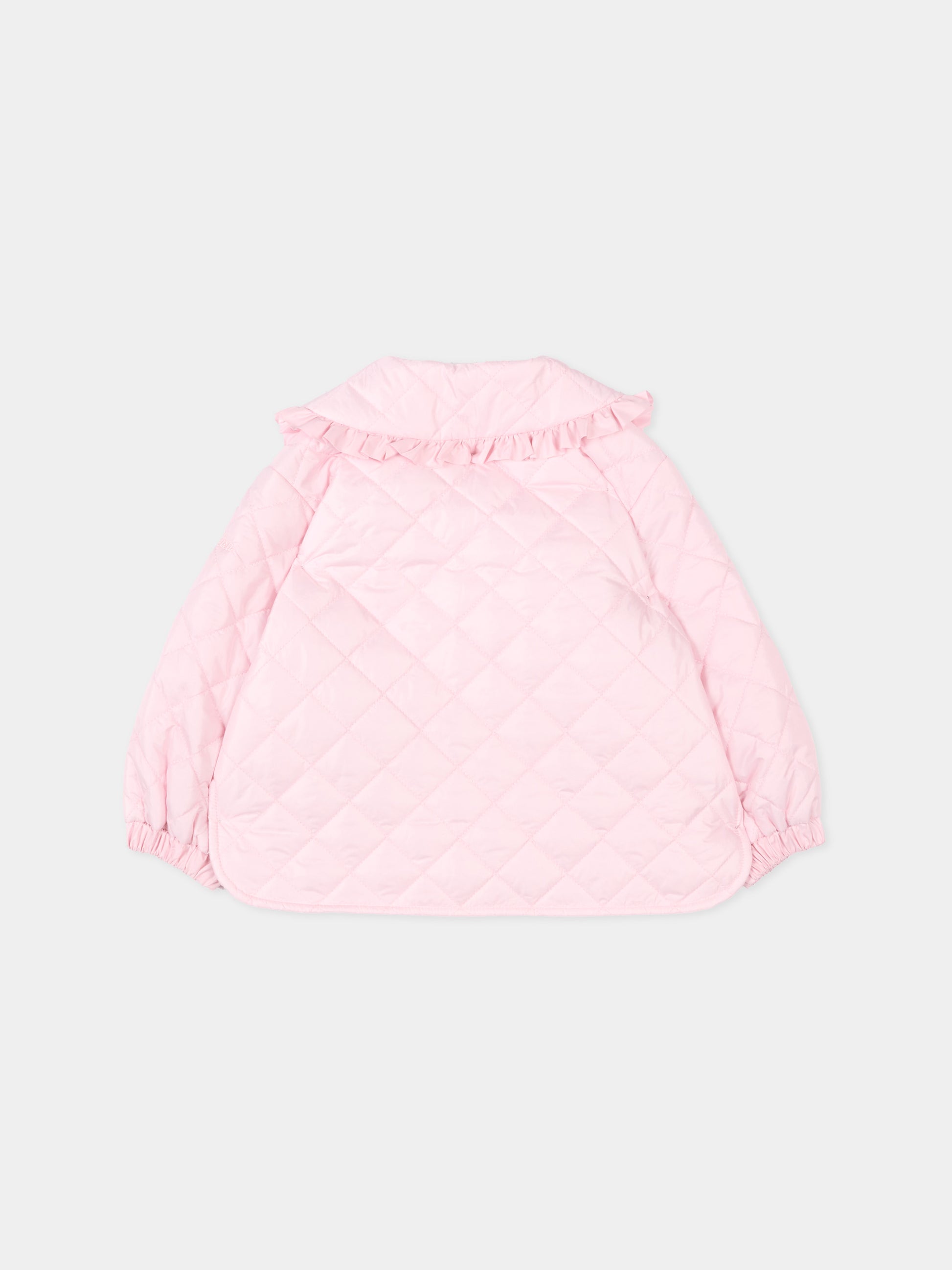 Piumino rosa per neonata trapuntato,Monnalisa,37G102 - 7027 - 0090
