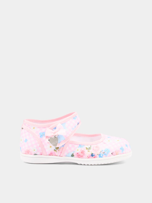 Ballerine rosa vichy per bambina,Monnalisa,83G000 - 7659 - 0090