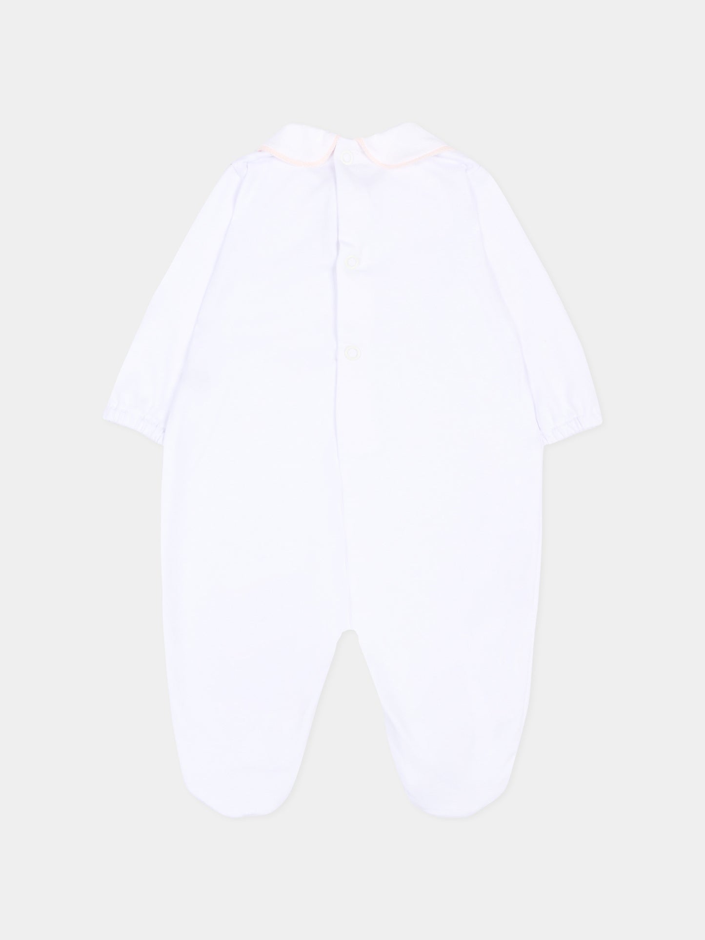 Tutina bianca per neonata con pois rosa,Little Bear,3063 BCO/ROSA