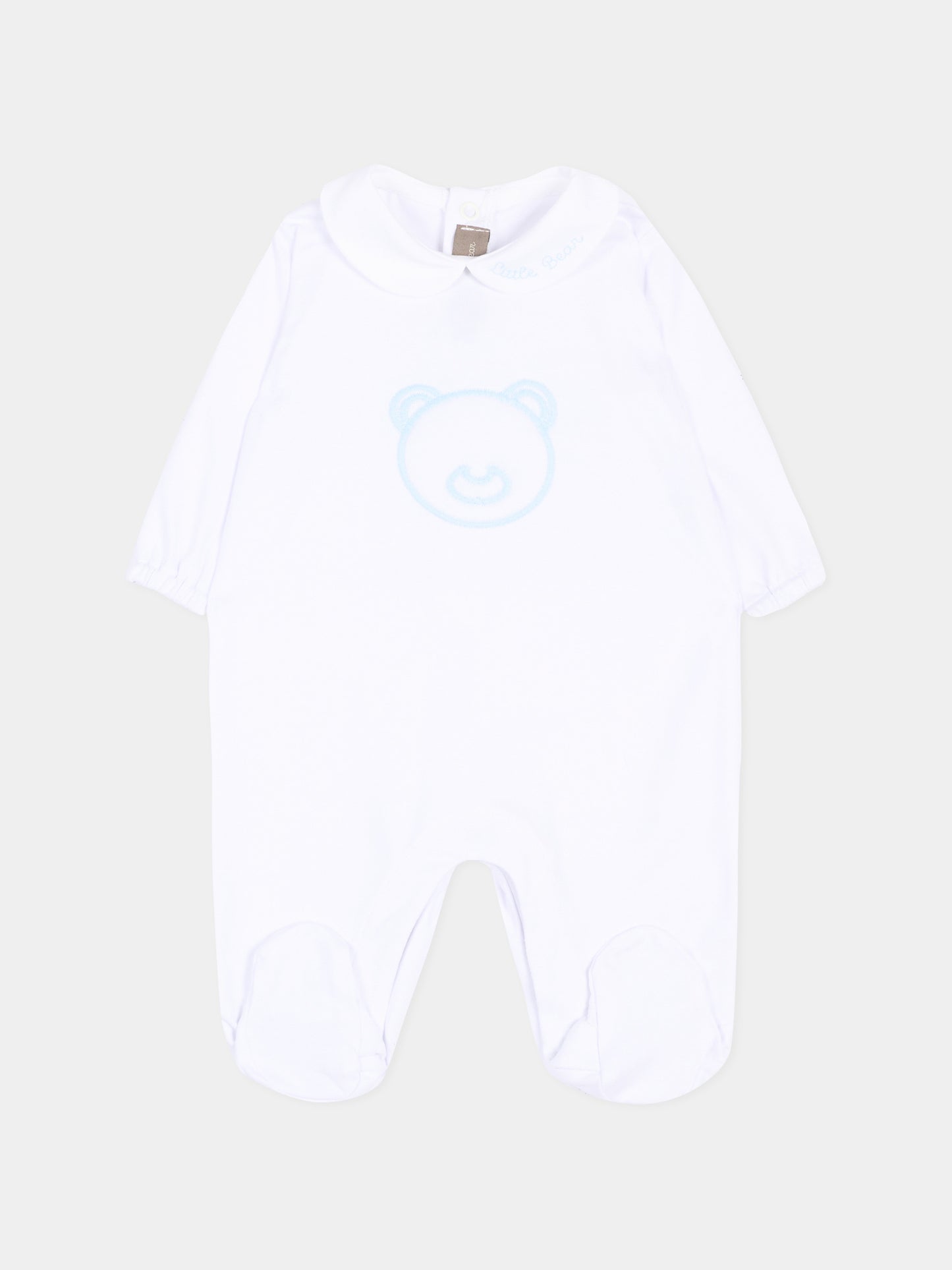 Tutina bianca per neonato con orsetto,Little Bear,3062 BCO/CIELO