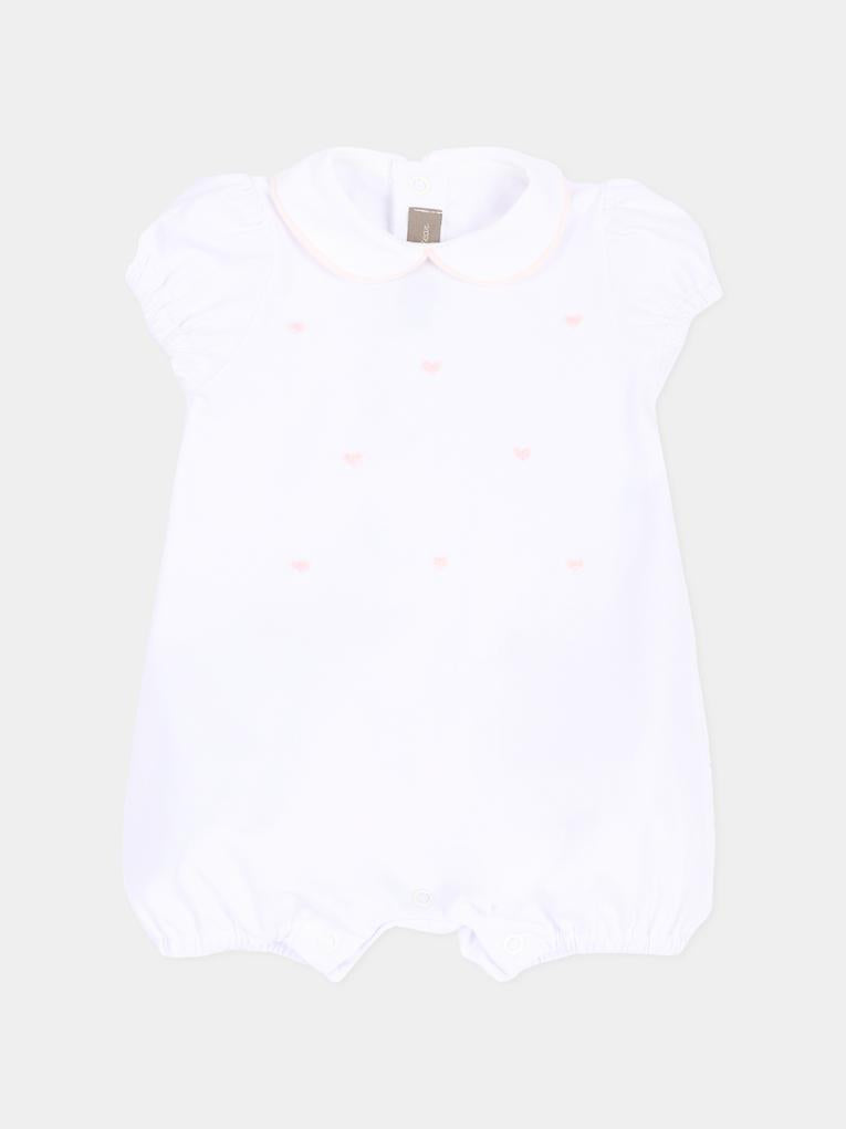 Bodysuit blanc pour Bébé Fille avec des cœurs
