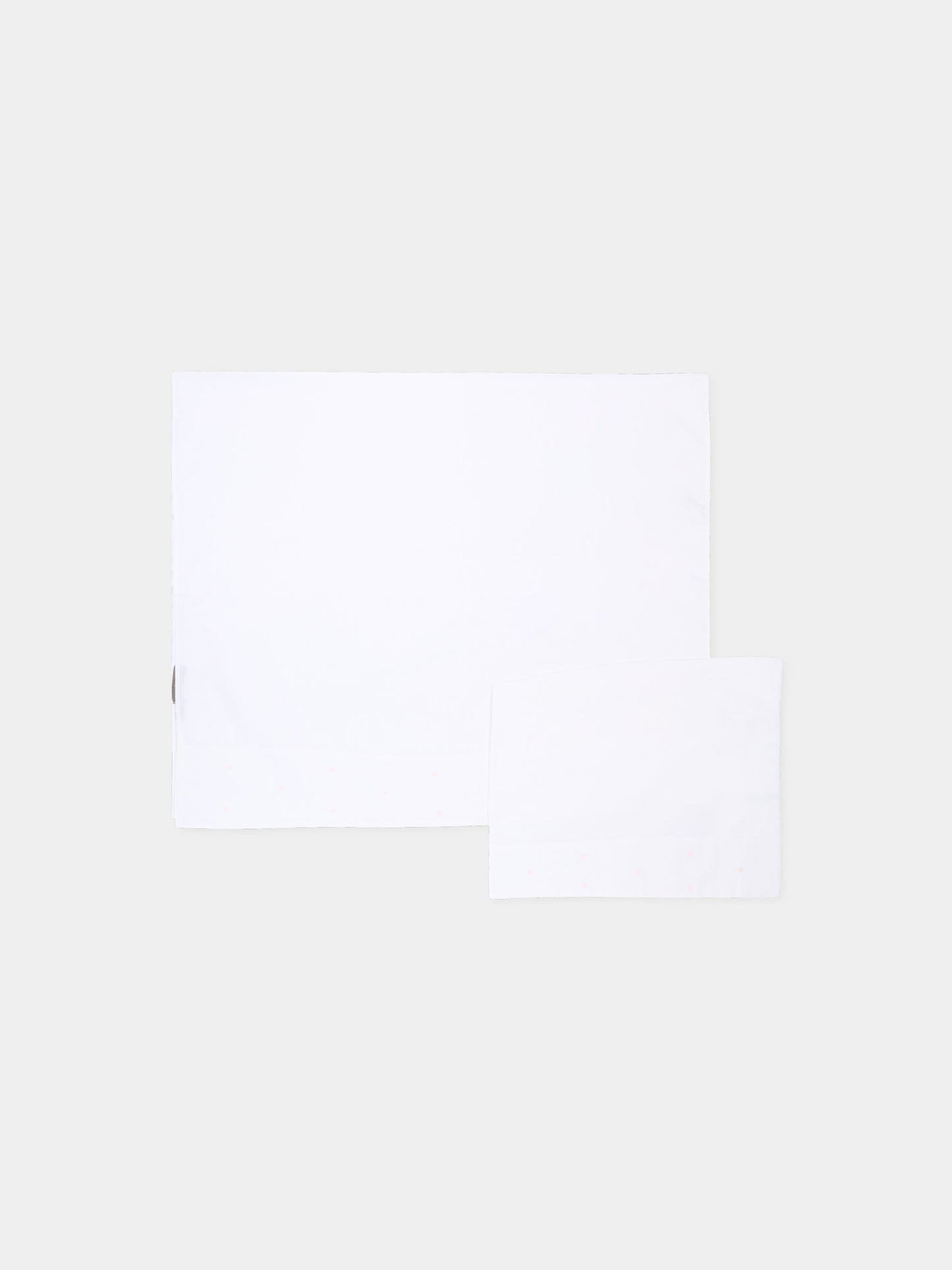 Lenzuola avorio per neonata con pois rosa,Little Bear,2040 BCO/ROSA