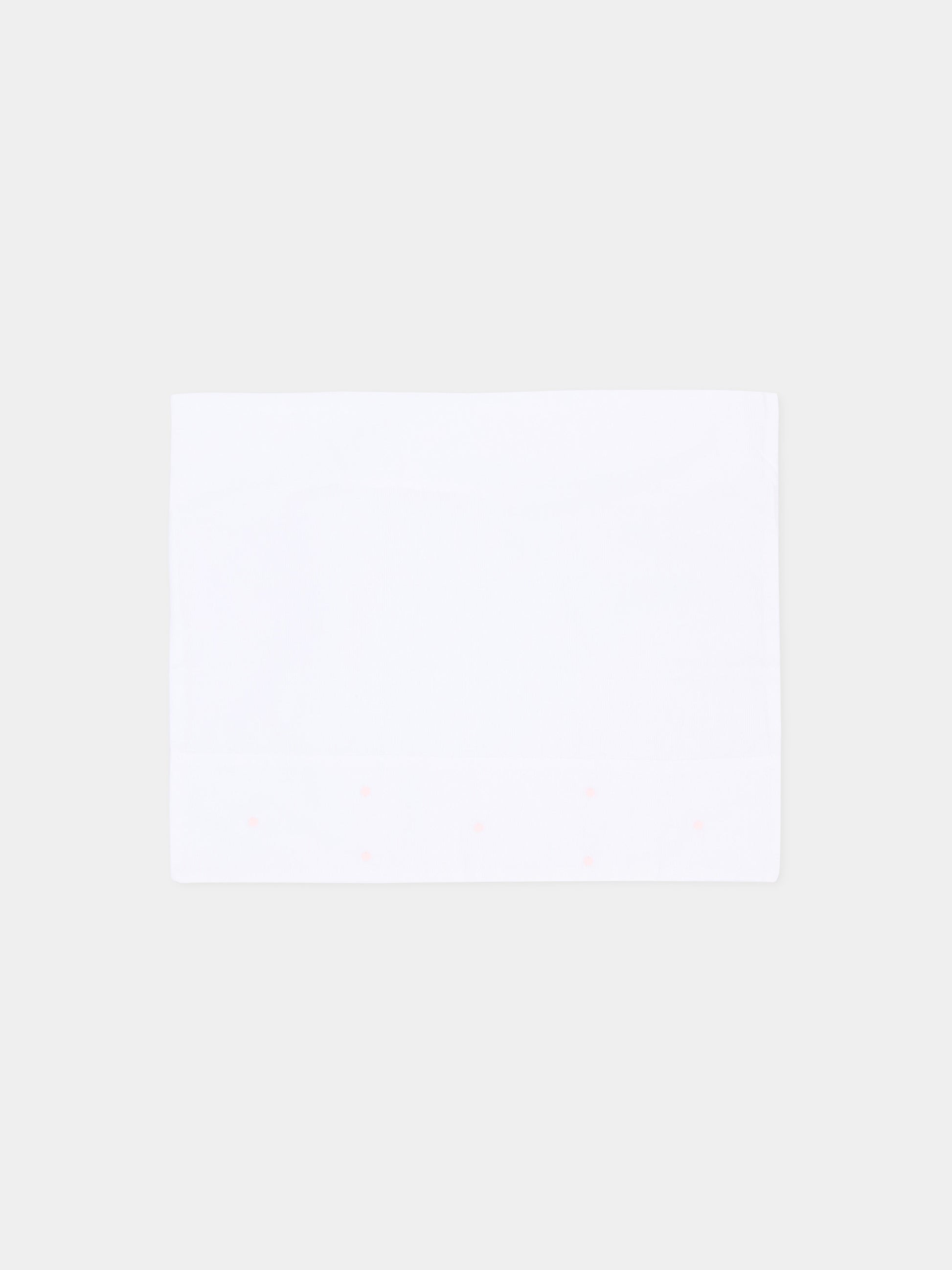 Lenzuola avorio per neonata con pois rosa,Little Bear,2040 BCO/ROSA