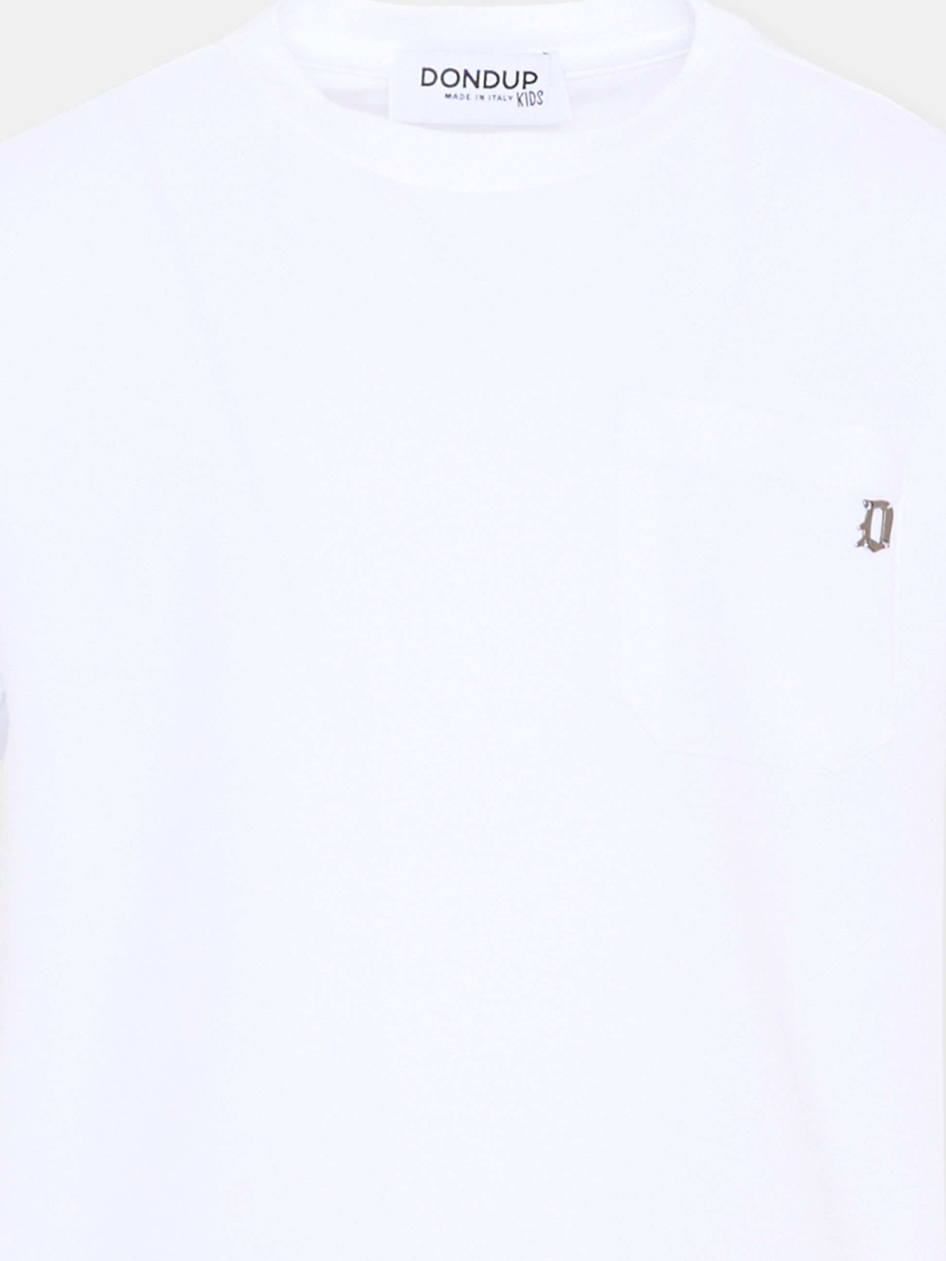 T-shirt bianca per bambino con logo,Dondup Kids,DMTS051 0 JE006 B000