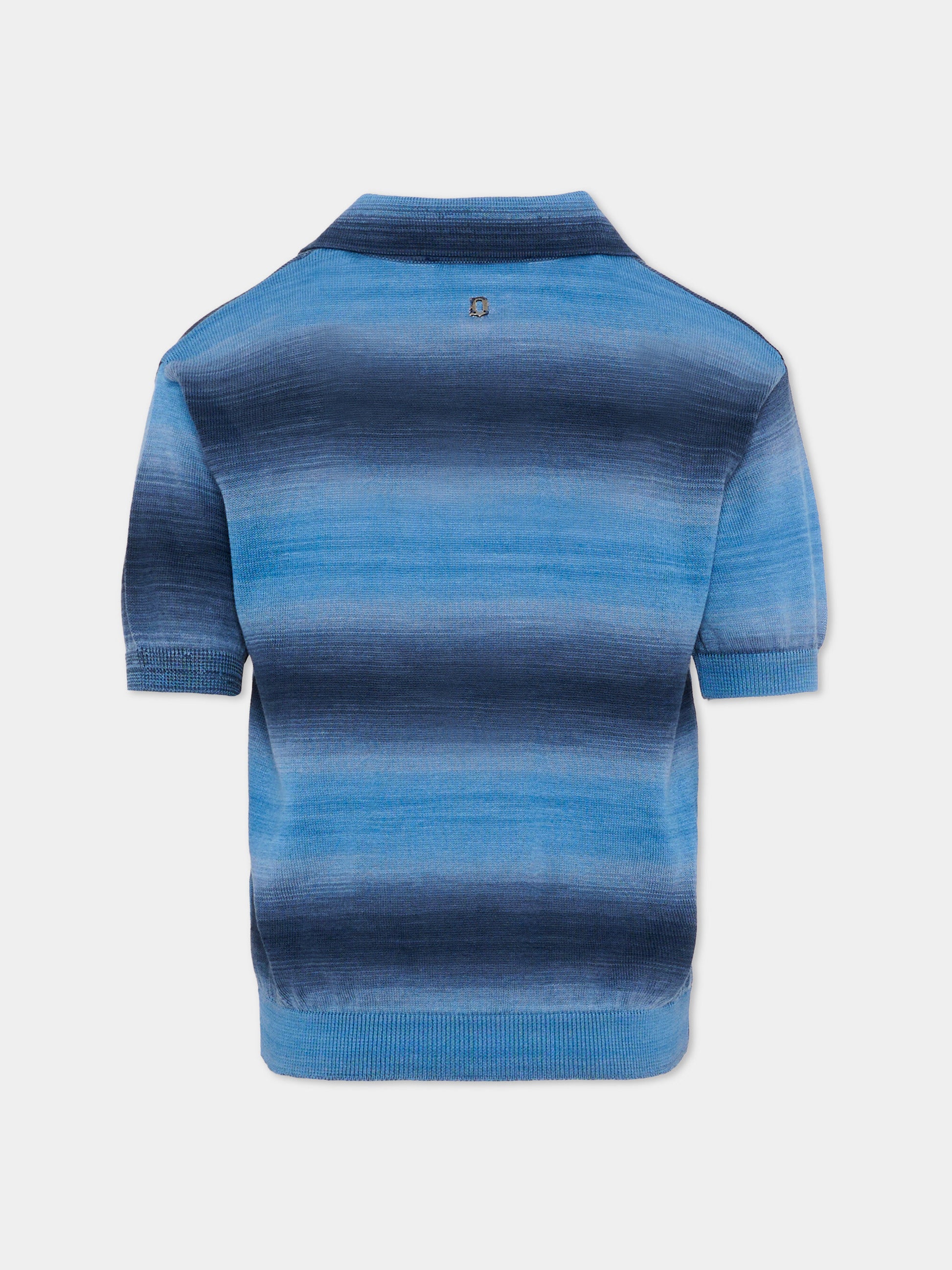 Polo blu per bambino a righe sfumate,Dondup Kids,DMMA038 C FL108 4005