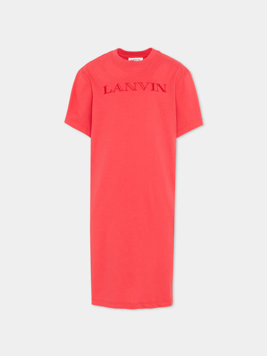 Vestito rosso Lanvin per bambina logo,Lanvin Petite,N30341 998