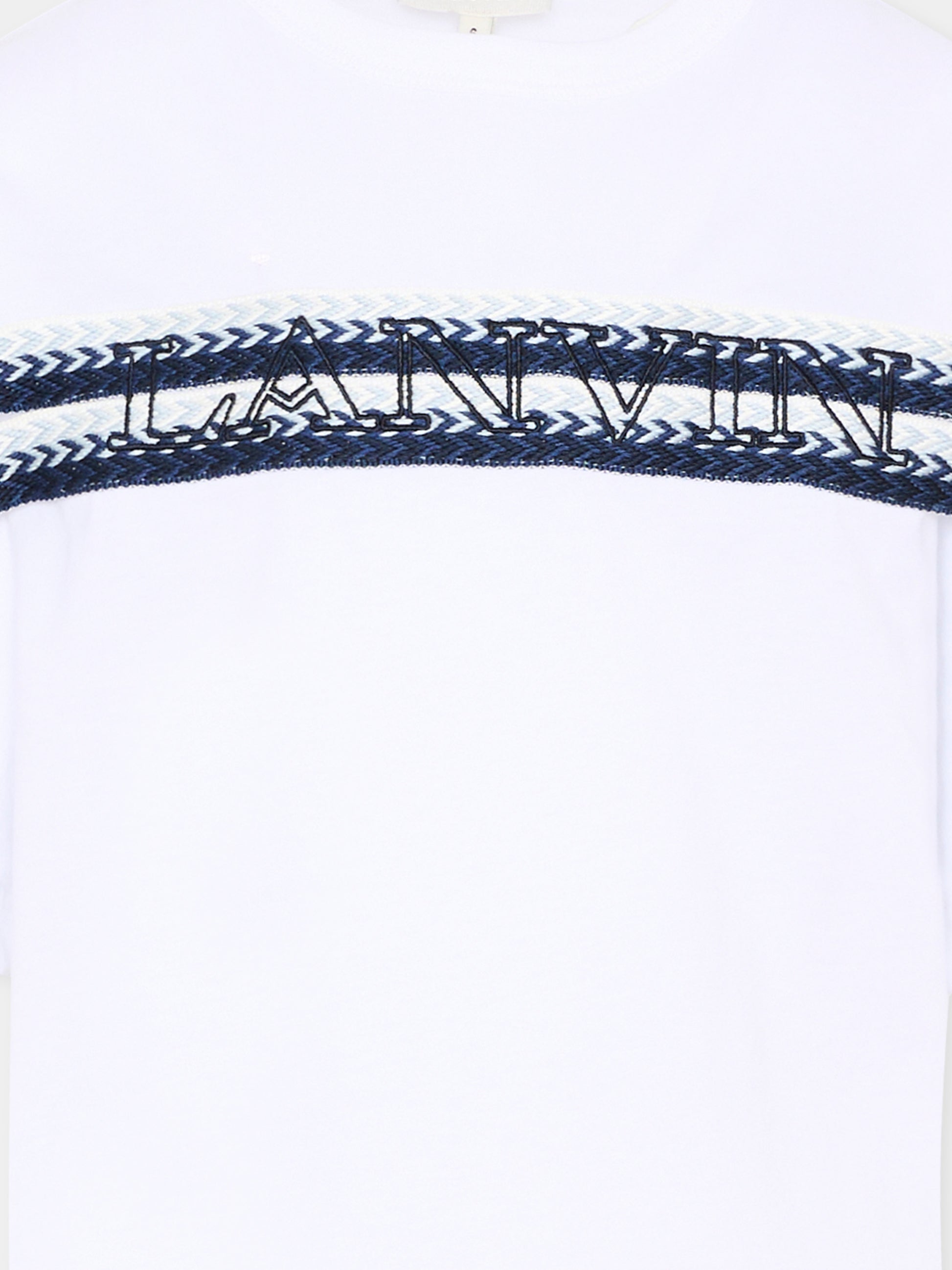 T-Shirt bianca per bambino con logo,Lanvin Petite,N30362 N48