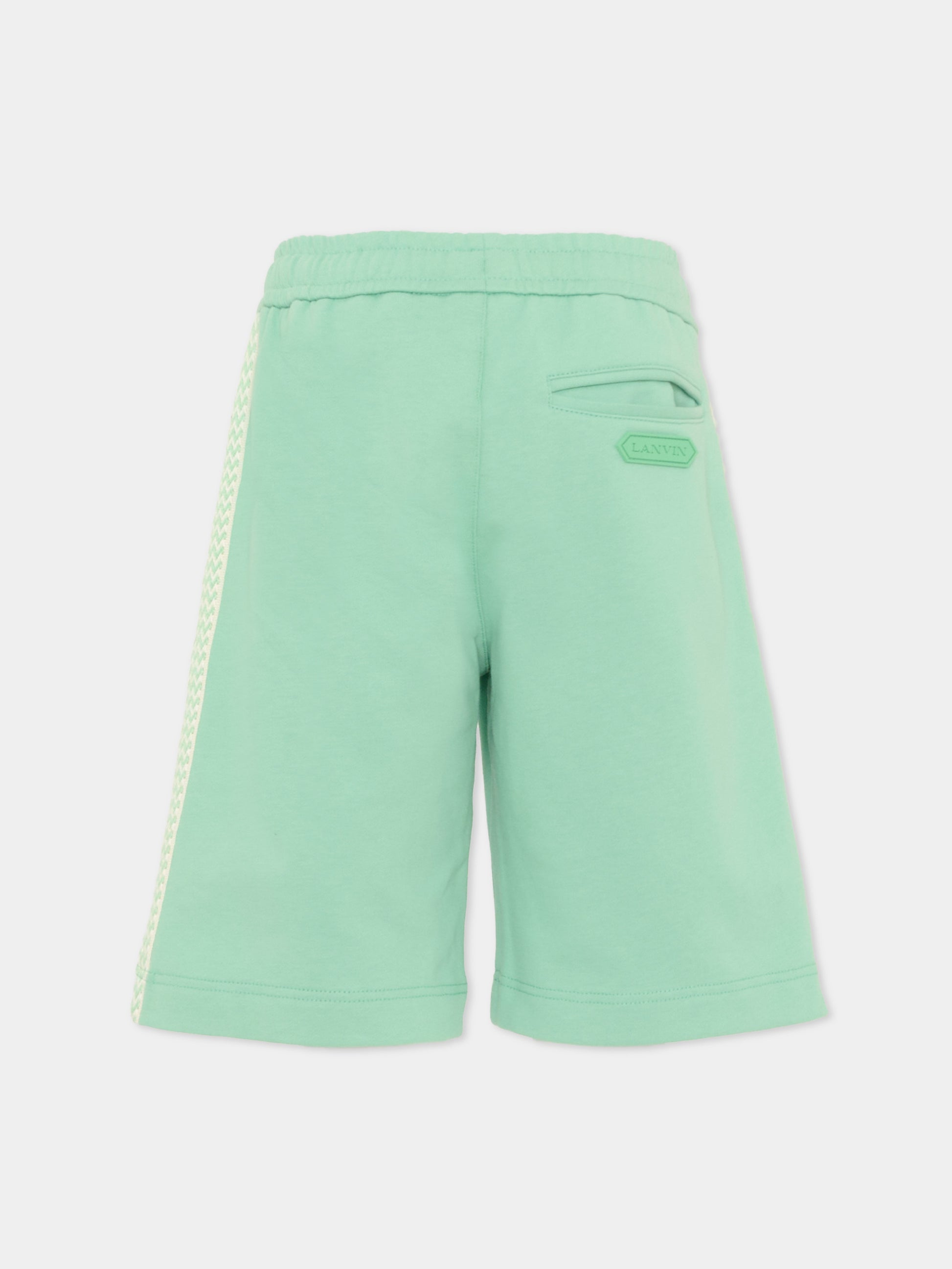 Shorts sportivi verdi per bambino con logo,Lanvin Petite,N30378 68N