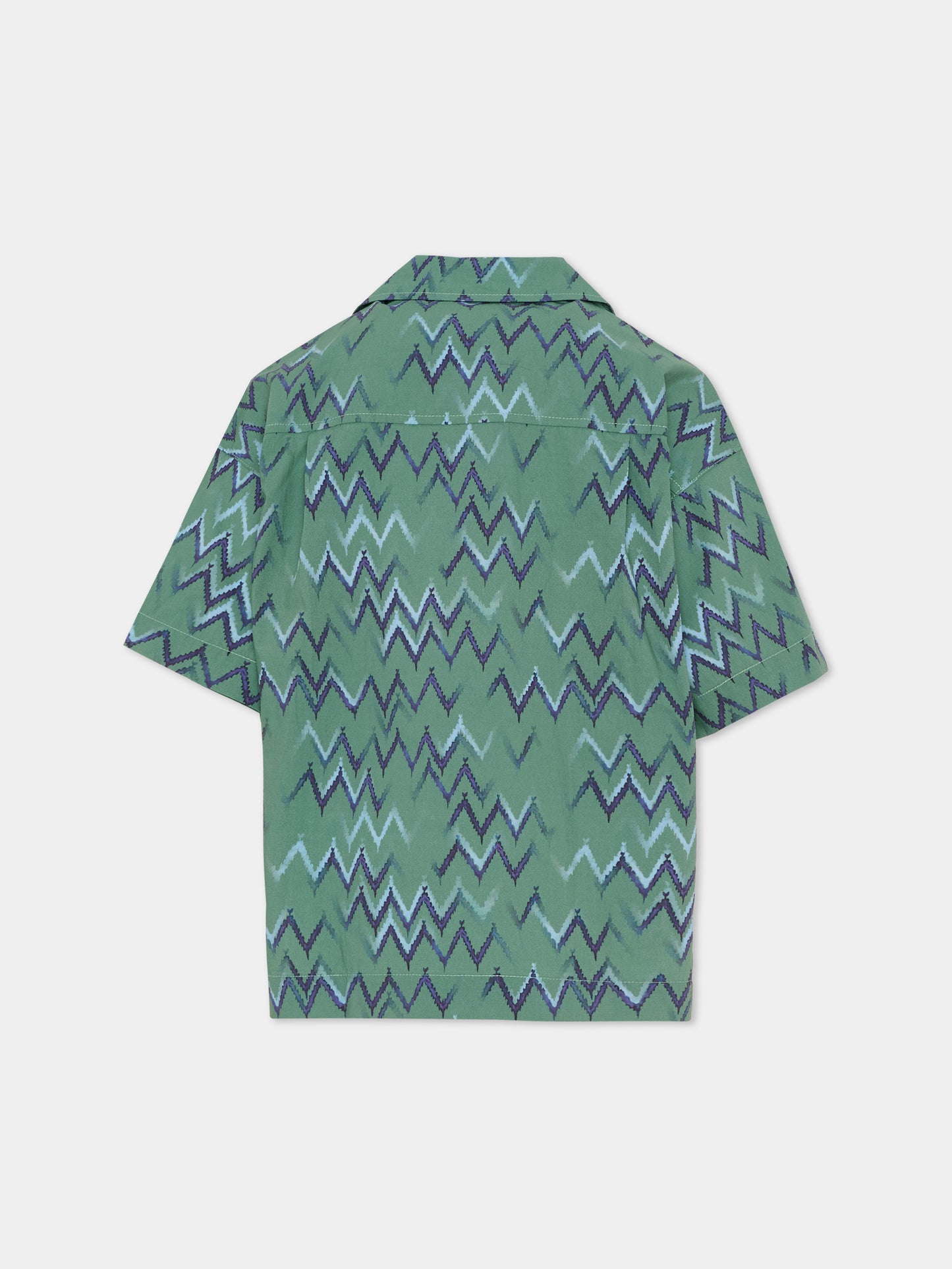 Camicia verde per bambino con motivo a spina di pesce,Lanvin Petite,N30392 U58