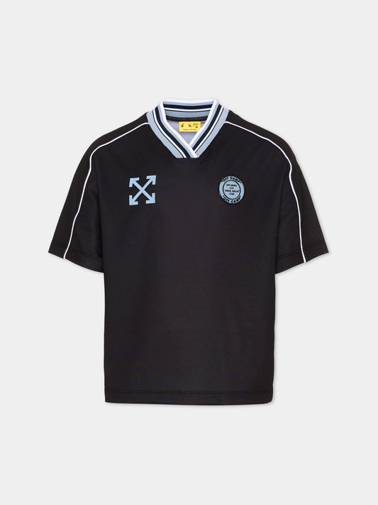 T-Shirt nera per bambino con logo,Off White,44BAA018S26J001001
