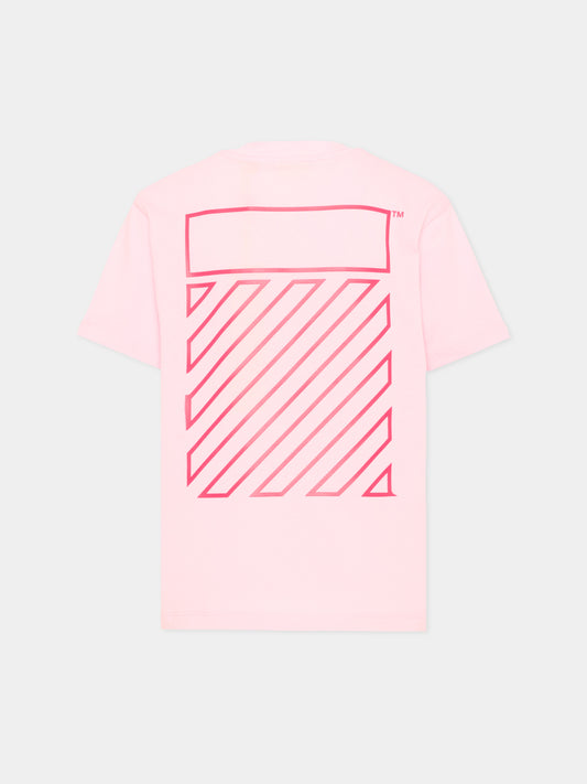 T-Shirt rosa per bambina con logo,Off White,44GAA001S26J006683