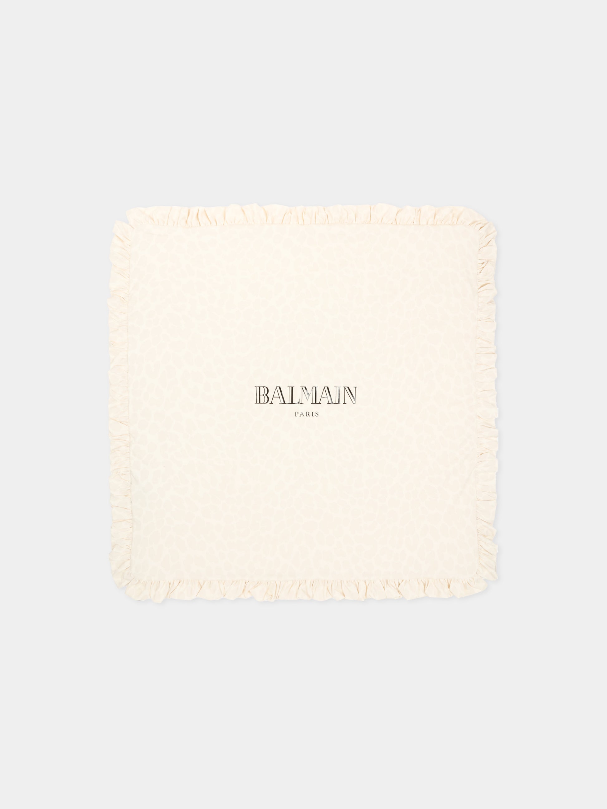 Coperta beige per neonati con logo,Balmain Kids,BY0010-Z3763 102BG