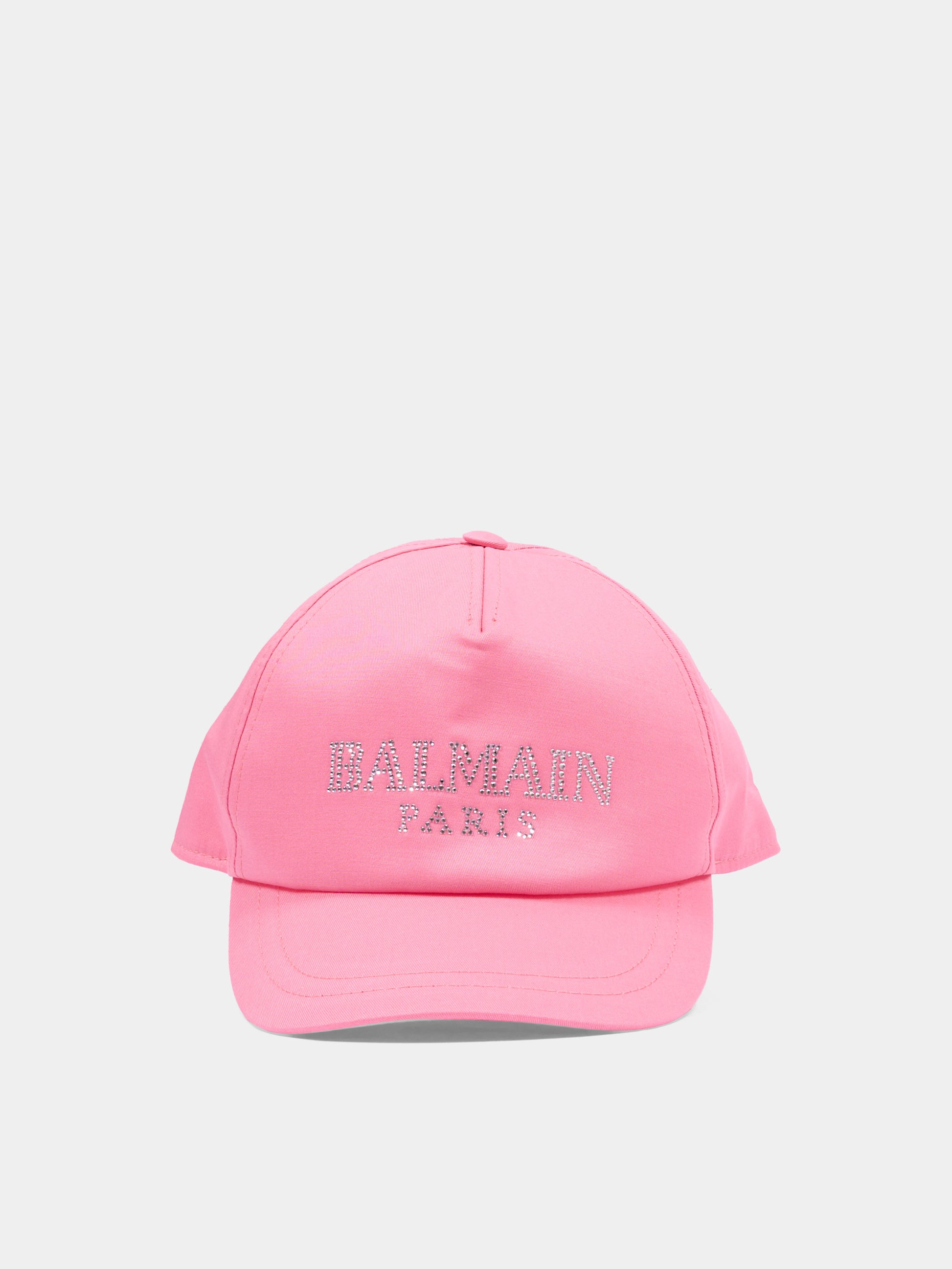 Cappello rosa con visiera per bambina con logo,Balmain Kids,BY0A77-G0197 552