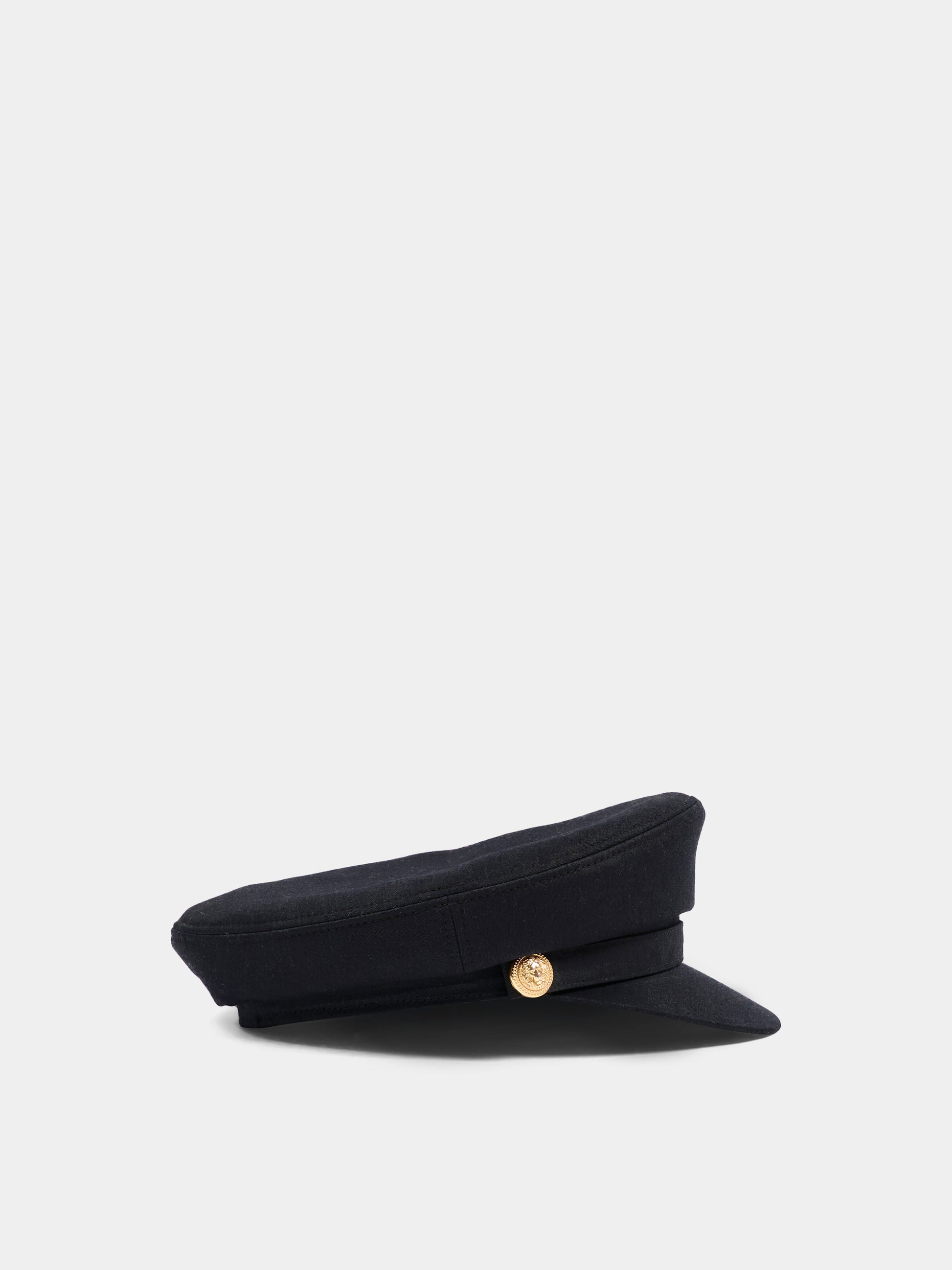 Cappello nero per bambina con bottoni oro,Balmain Kids,BY0B27-Z1053 930OR