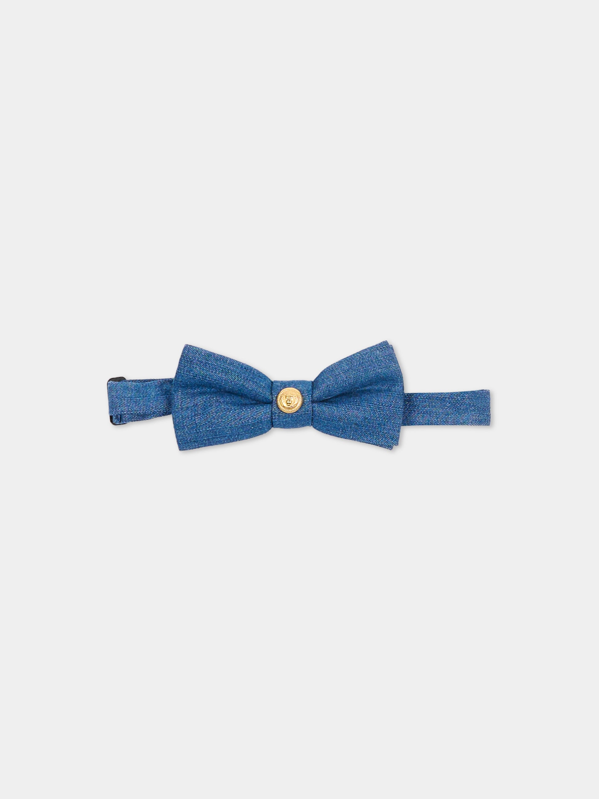 Papillon blu per bambino con bottone oro,Balmain Kids,BY0Q54-P0588 625OR