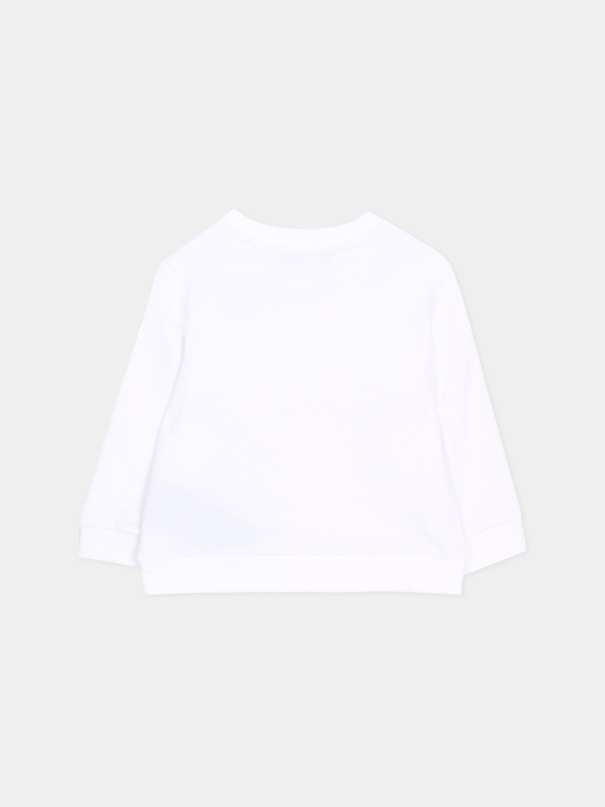 Felpa bianca per neonato con logo e bottoni oro,Balmain Kids,BY4540-Z3183 100CE