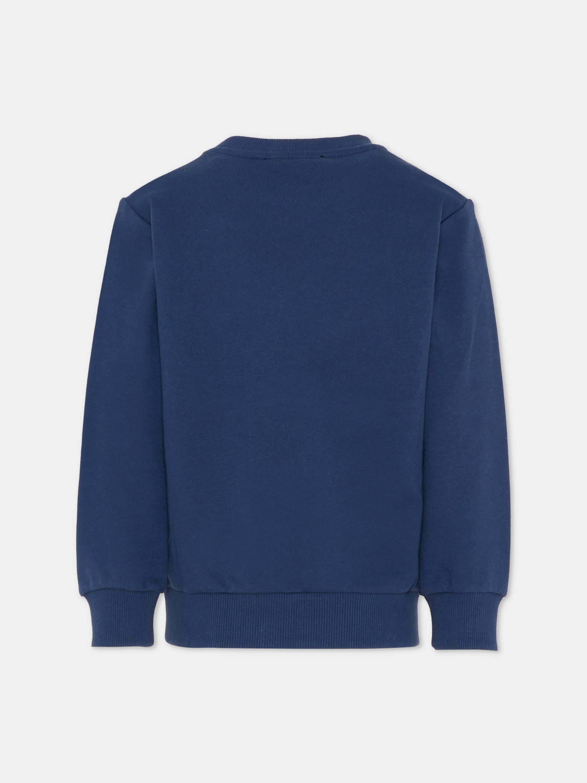 Felpa blu per bambino con logo,Balmain Kids,BY4P10-Z3183 617BC